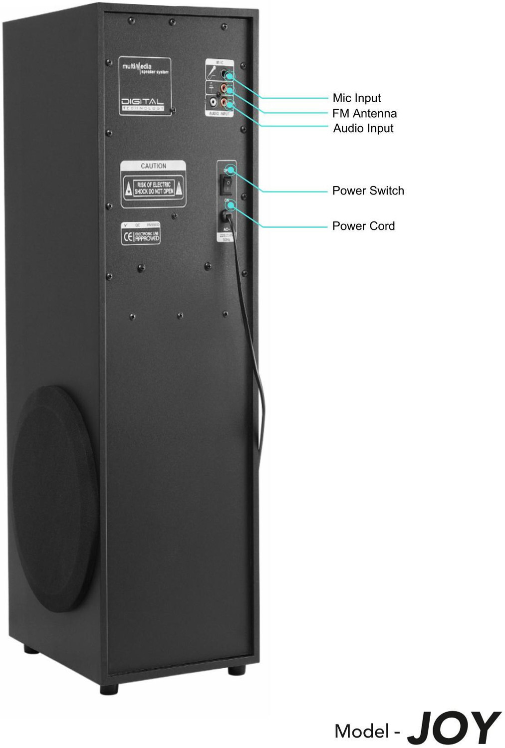 Image of R MARUTI JOY Tall Speaker Tower | Powerful Audio for Events & Parties with 8 Drivers 190 W Bluetooth Tower Speaker