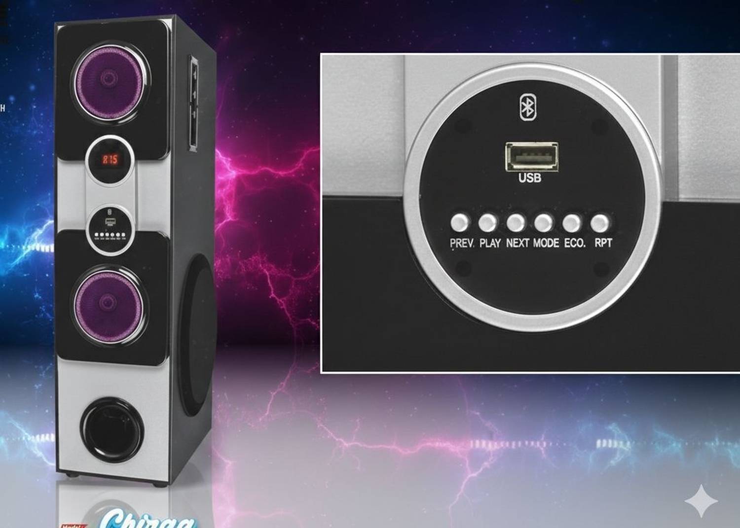 weston Chirag 8 inch 160W Bluetooth Tower Speaker - Image 5