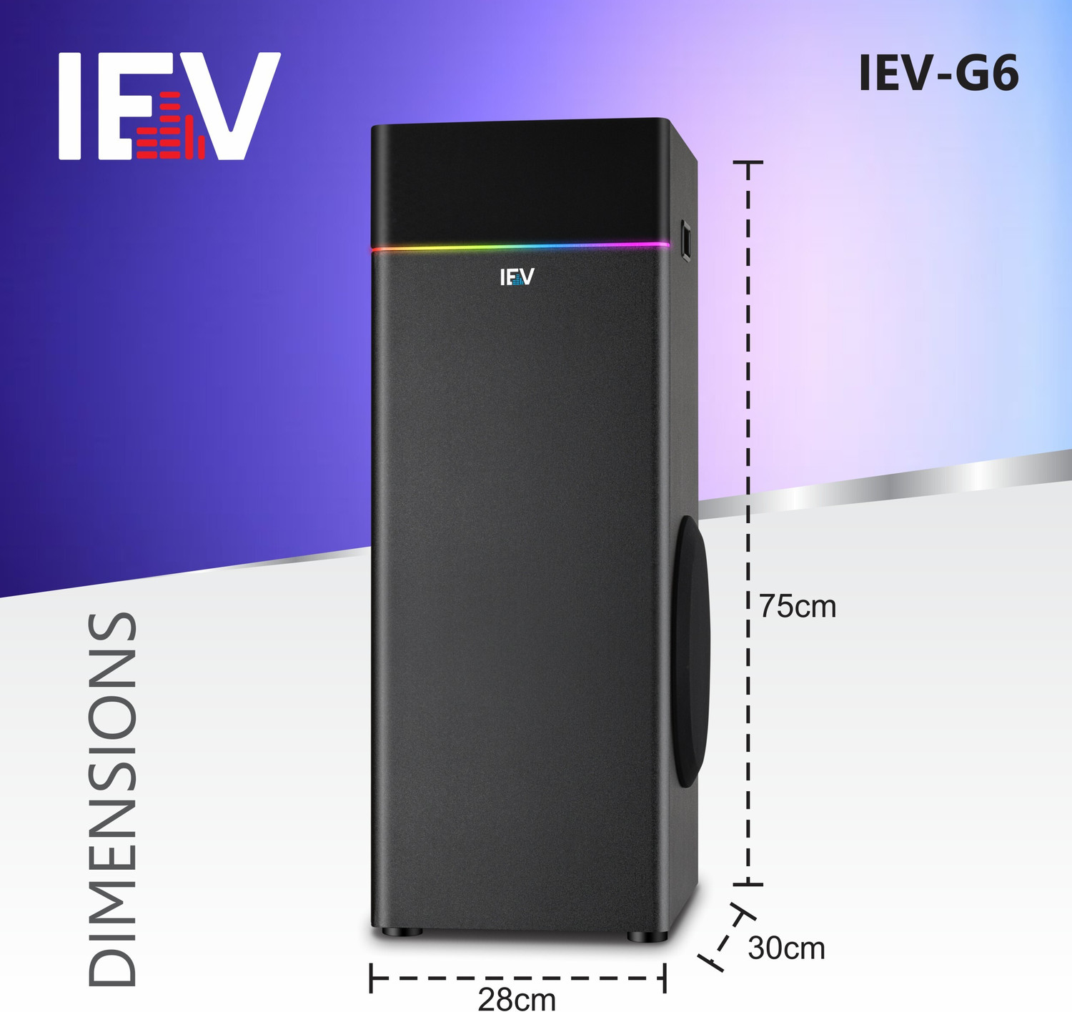 Image of IEV G-6 Single Party Tower Speaker 100 W Bluetooth Tower Speaker