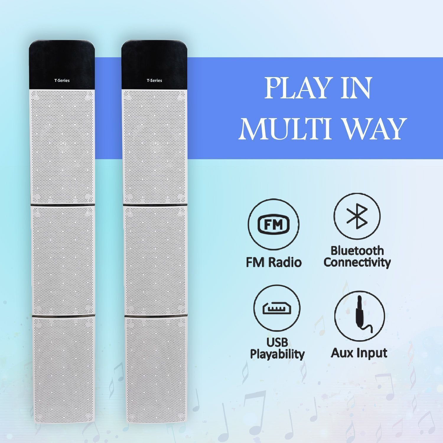 Image of T-Series P-3722 120 W Bluetooth Tower Speaker