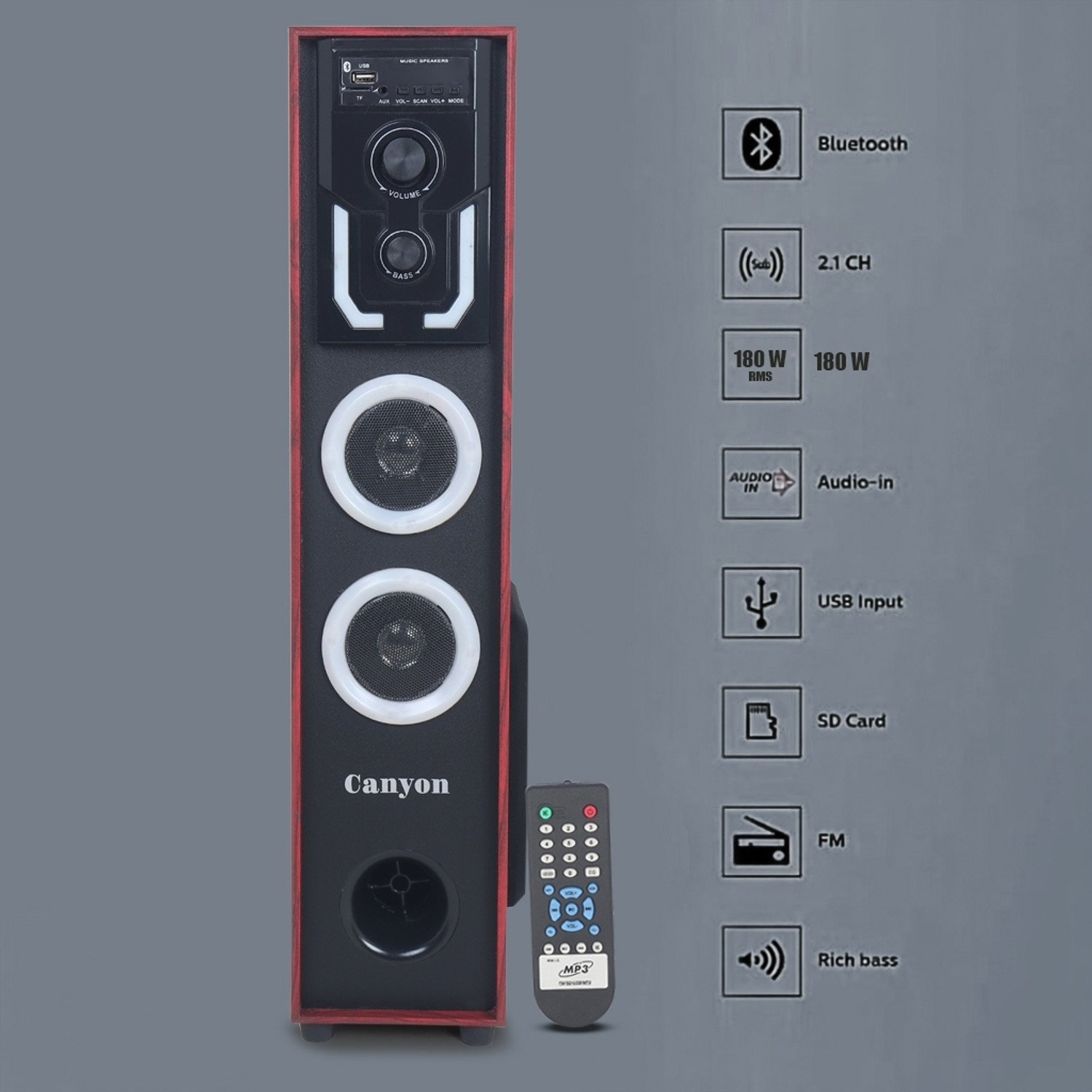 Image of canyon S-05 180 W Bluetooth Tower Speaker