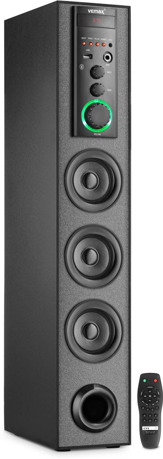 Vemax Vent 3.0 75W Bluetooth Tower Speaker with FM - Image 4