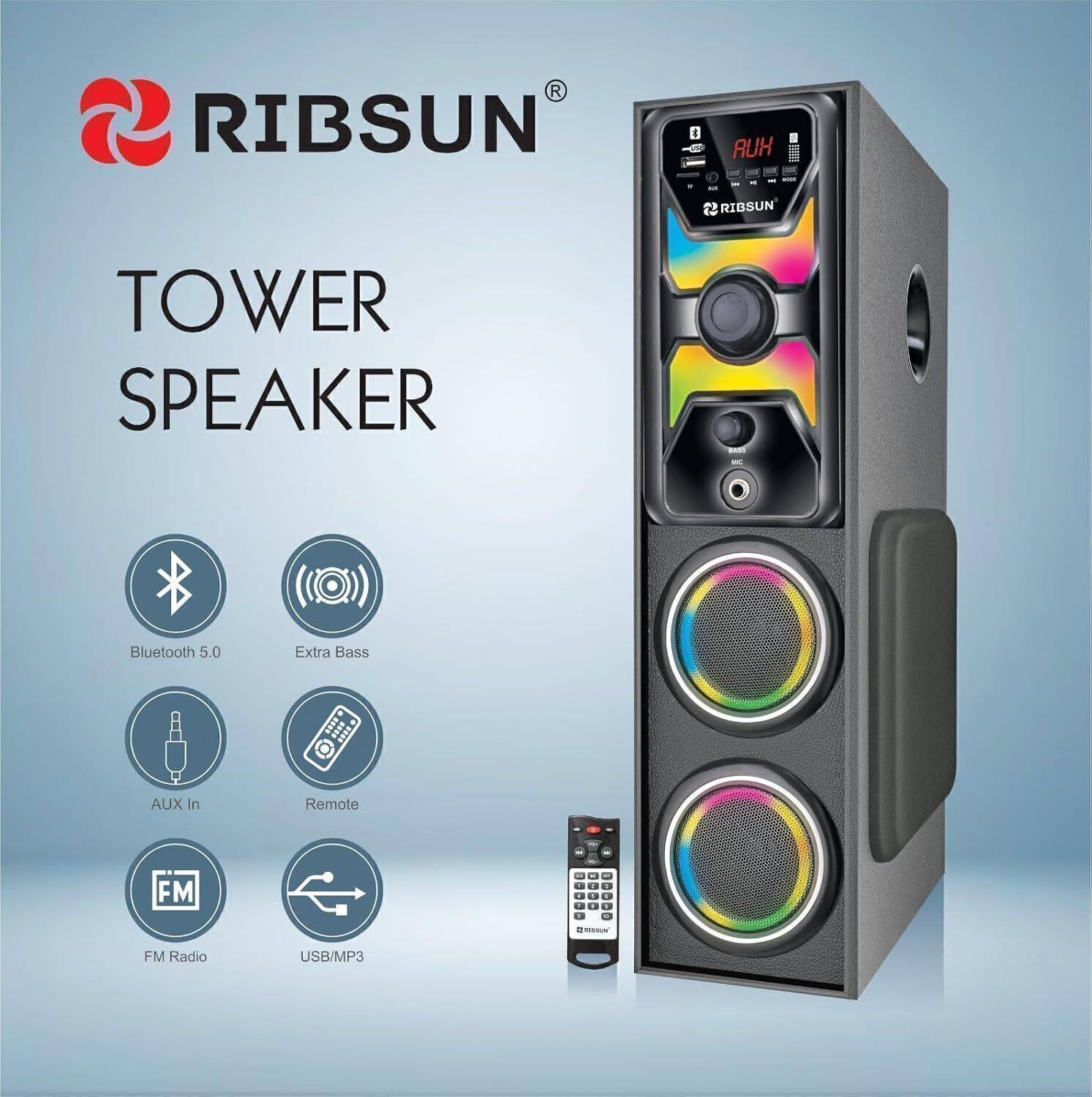 RIBSUN Blaze 40W Bluetooth Tower Speaker - Image 2