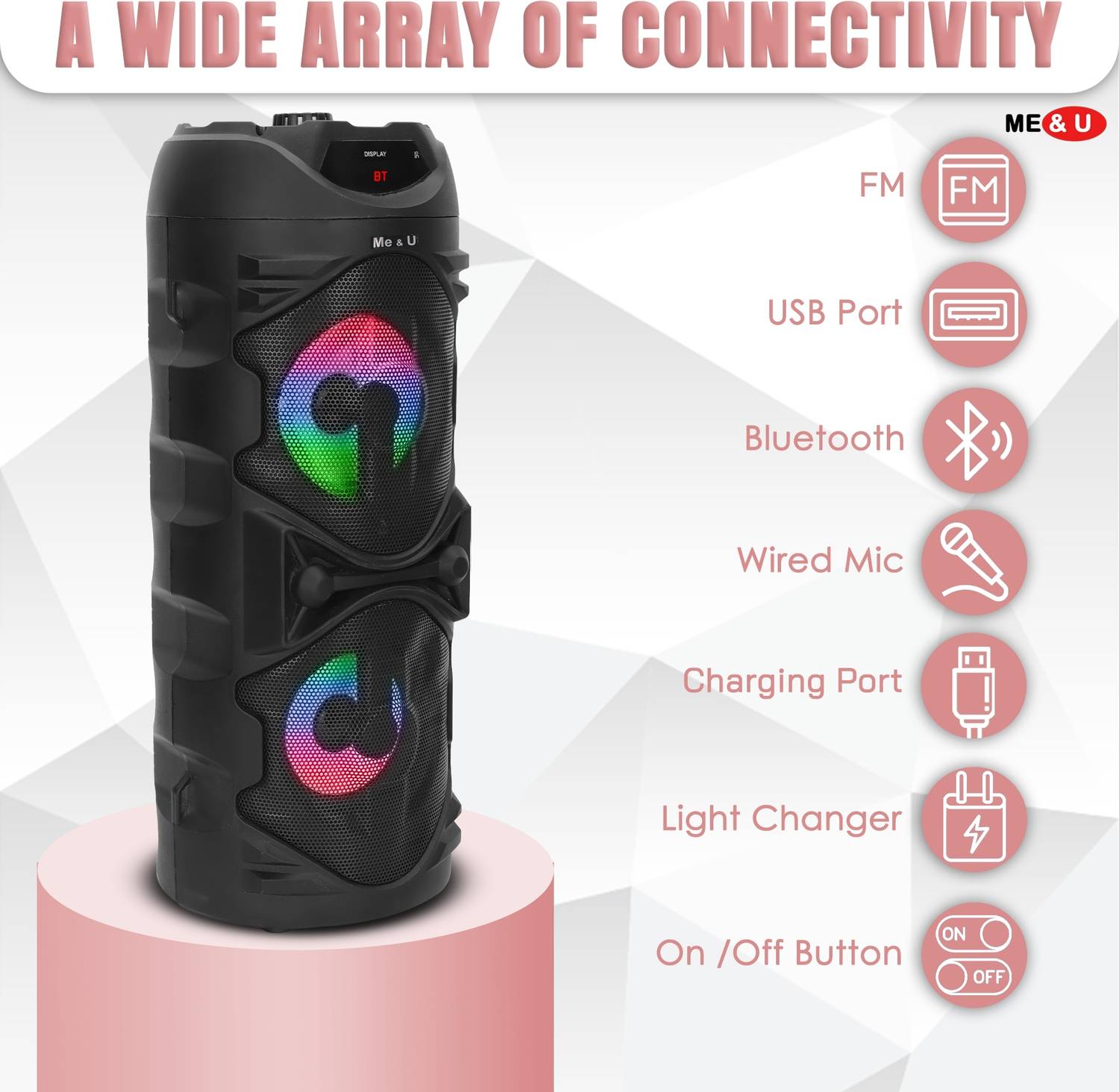 ME&U Music Pro 10H Bluetooth Tower Speaker - Image 3