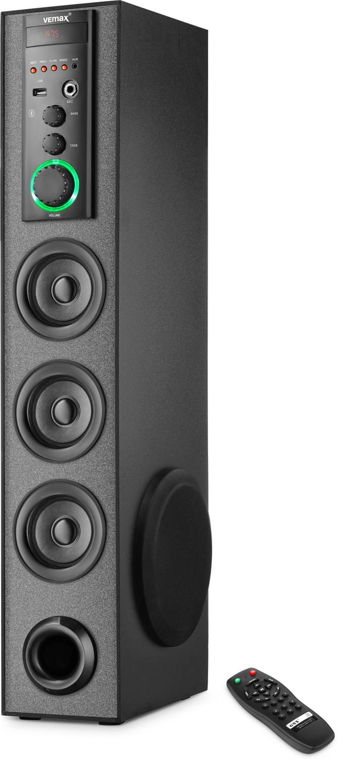 Vemax Vent 3.0 75W Bluetooth Tower Speaker with FM - Image 1