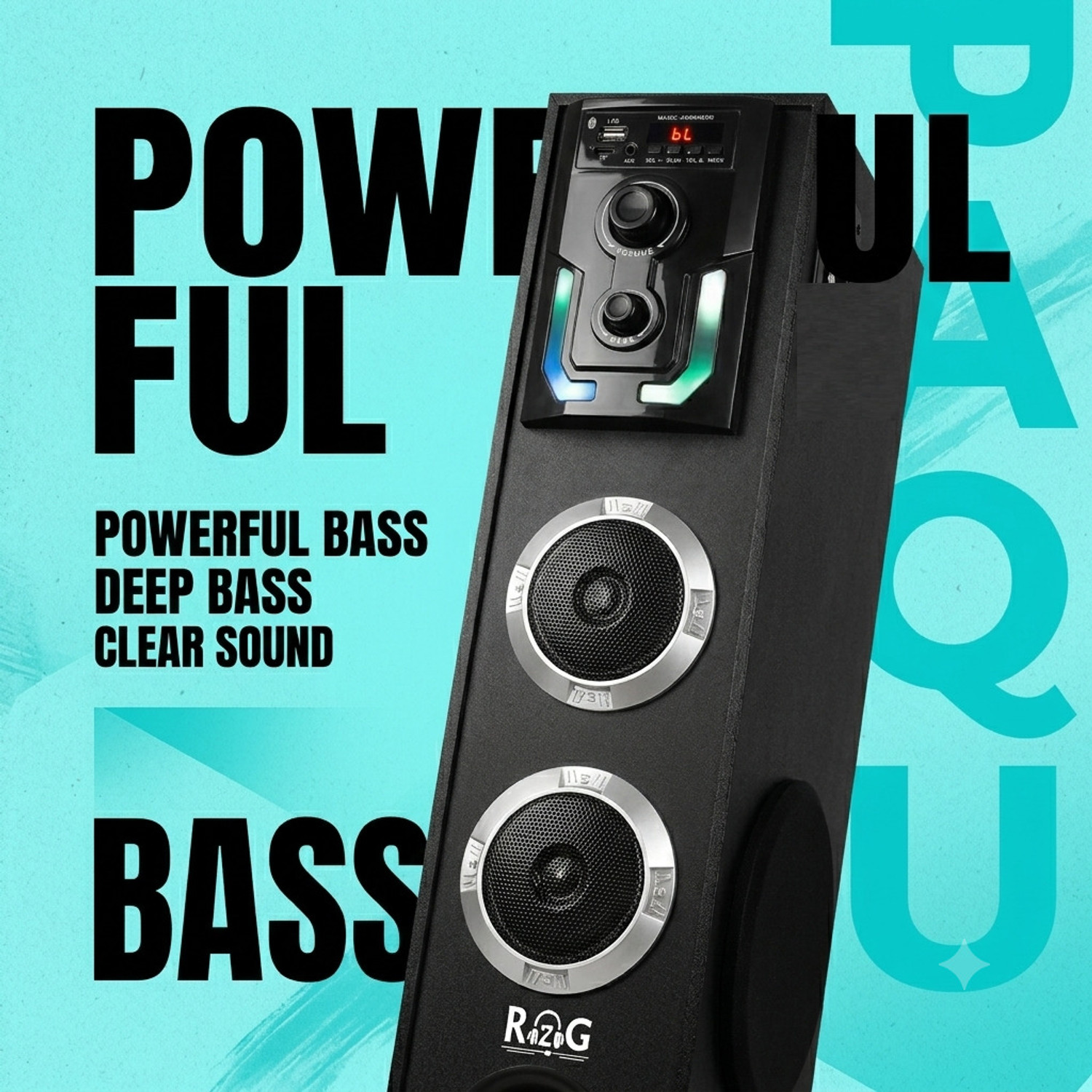 Image of Sendily Apex Pro Woofer 100 W Bluetooth Tower Speaker 120 W Bluetooth Tower Speaker (Black, 2.1 Channel)