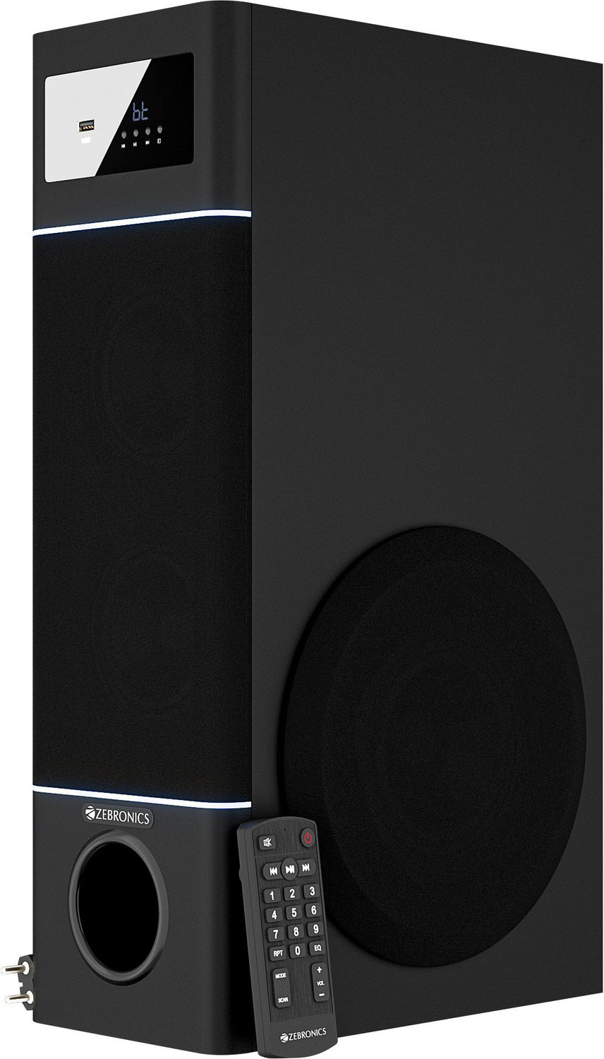 Image of ZEBRONICS Tono, Subwoofer Driver, Bluetooth v5.1, USB, AUX, Karaoke, Mic Input, RGB 50 W Bluetooth Tower Speaker