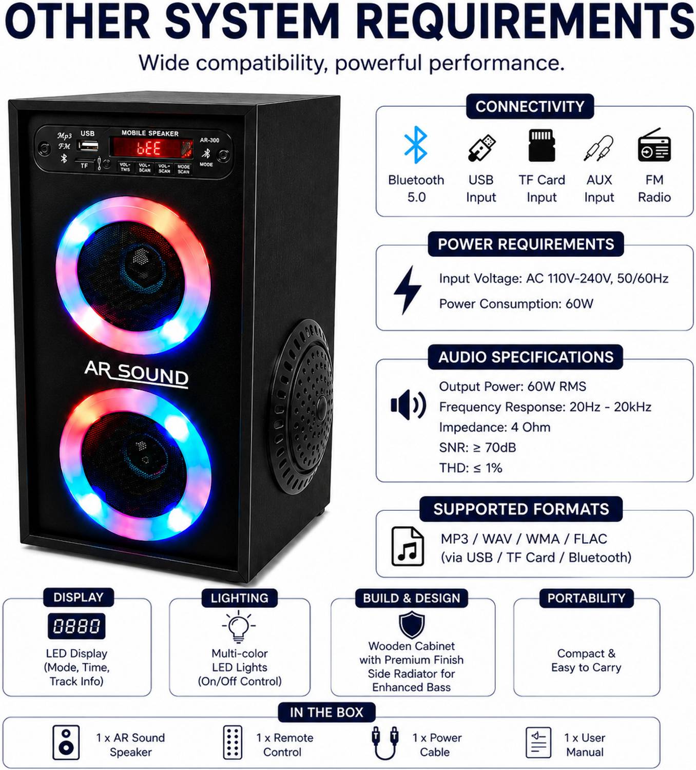 ARSOUND BOSS 100W Bluetooth Tower Speaker - Image 3