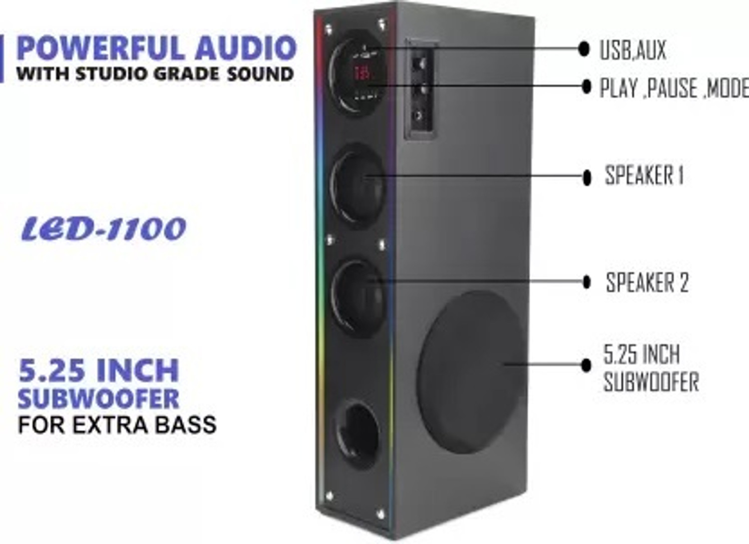 Image of Yoment GH-ED 100 W Bluetooth Tower Speaker