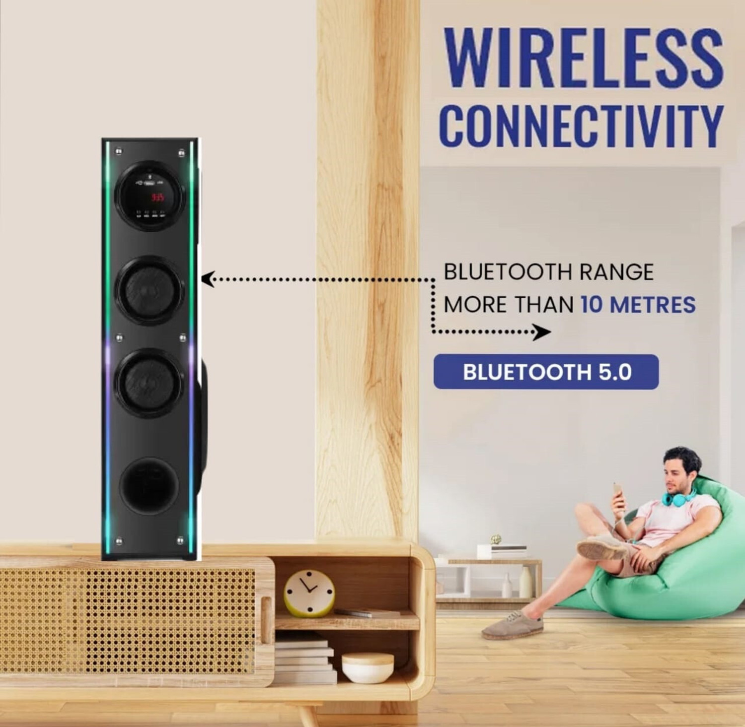 Image of Yoment Dj Multimedia Tower Speaker Dj System Home Speaker 100 W Bluetooth Tower Speaker