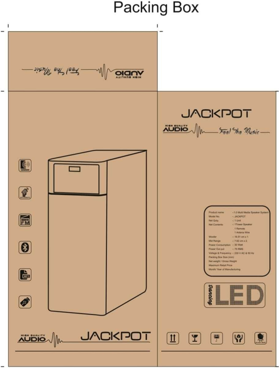 Image of R MARUTI JACKPOT WITH EXTRA BASS 110 W Bluetooth Tower Speaker