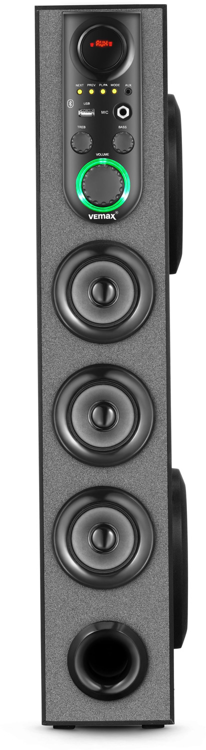 Image of Vemax Vaunt 5.0 Wireless Bluetooth Double Woofer 110W Tower Speaker Karaoke MIC USB FM 110 W Bluetooth Tower Speaker