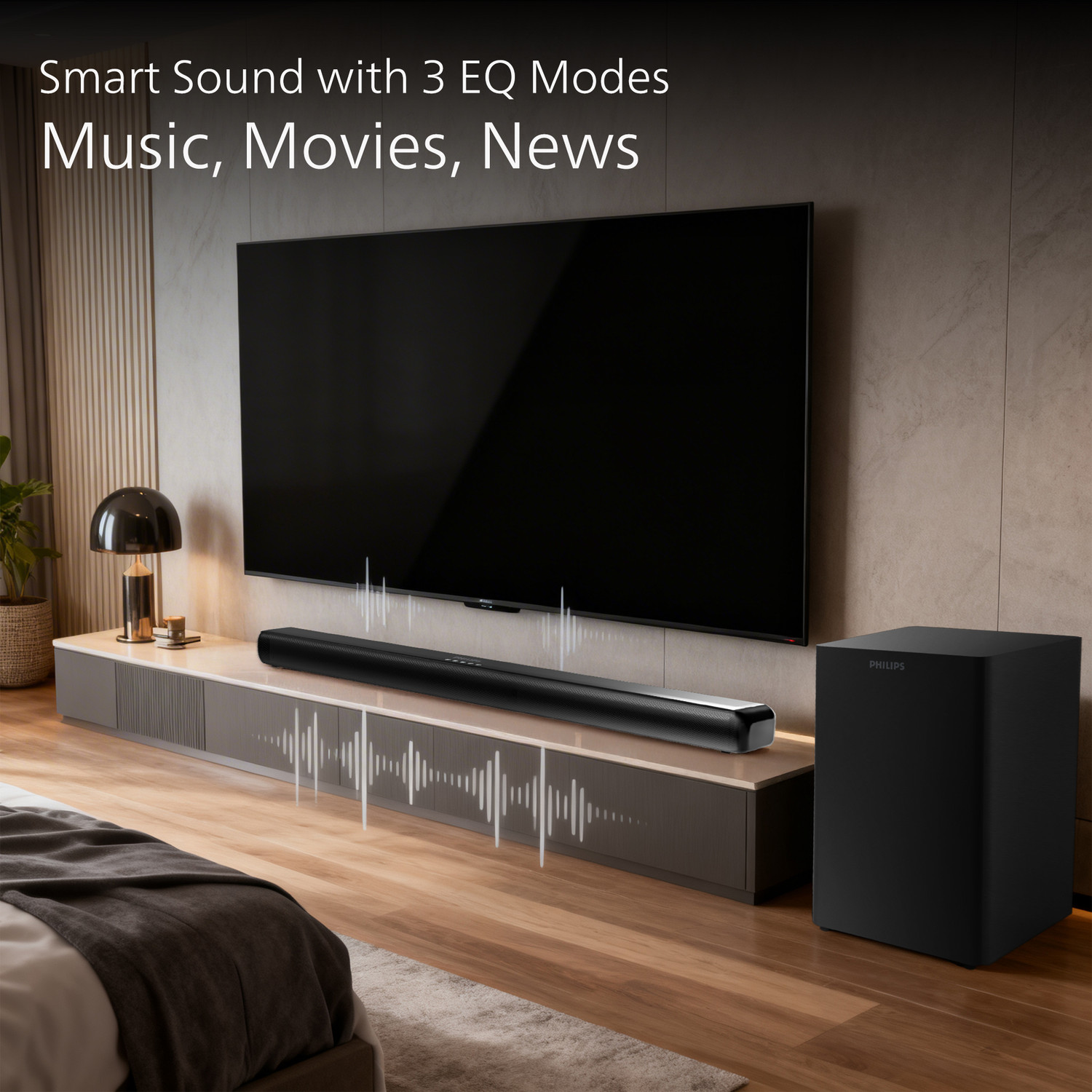 Image of PHILIPS TAB5341 /94 400W Soundbar, Dolby Audio, Bluetooth 5.4, HDMI ARC 400 W Bluetooth Soundbar