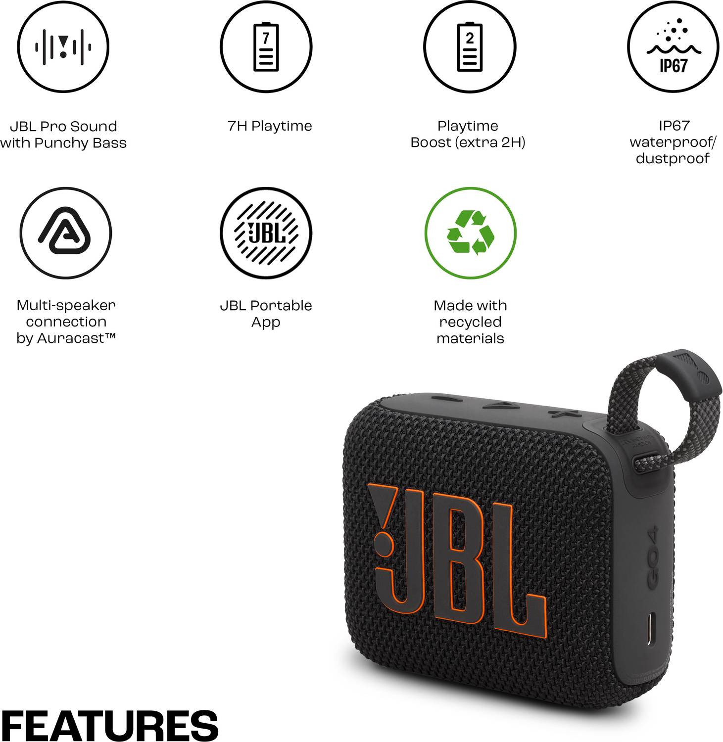 JBL Go 4 4.2W Bluetooth Speaker - Image 2