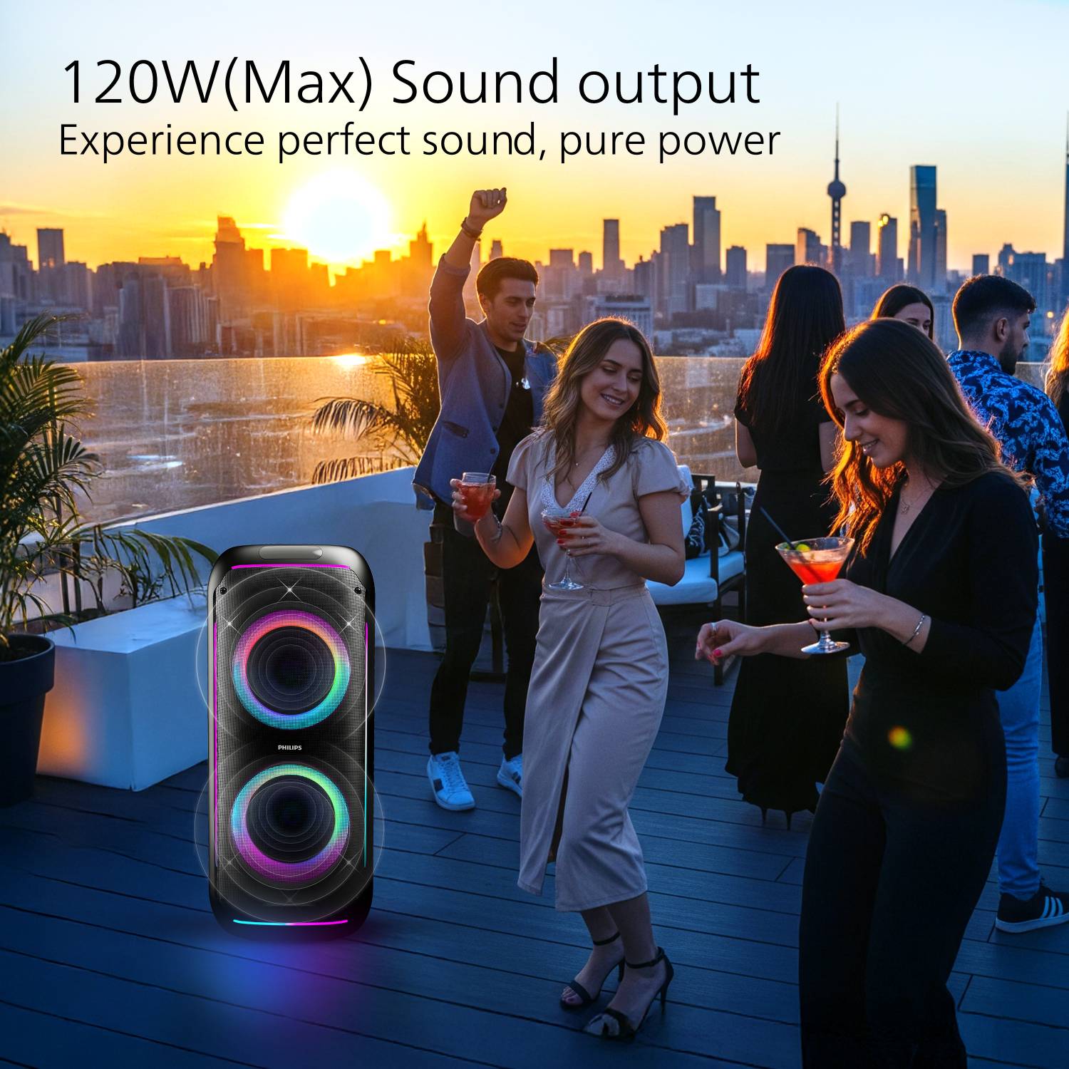 Philips TAX4910/94 120W Bluetooth Party Speaker Black - Image 3
