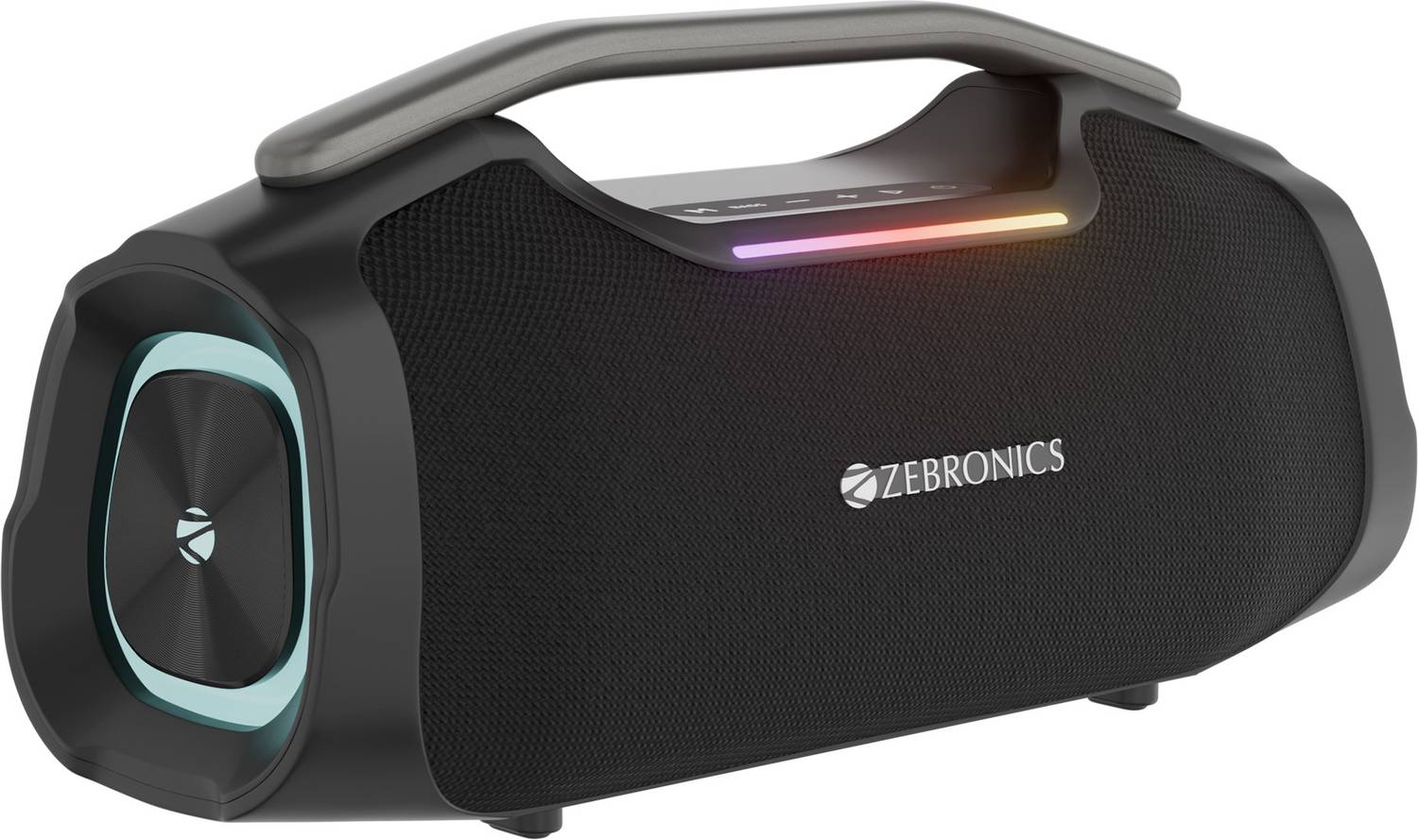 Buy ZEBRONICS Sound Feast 450, Upto 5hrs Playback, Dual Drivers, Subwoofer, TWS, RGB, USB, AUX 50 W Bluetooth Party Speaker Online from Flipkart.com
