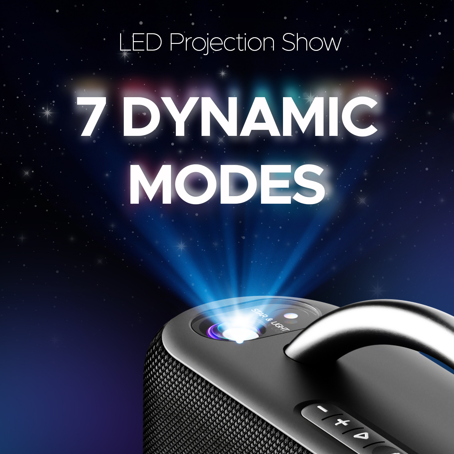 Image of boAt Stone Lumos w / LED Projection, 9HRS Playback,Hearables App Support,Dual EQ Modes 60 W Bluetooth Party Speaker
