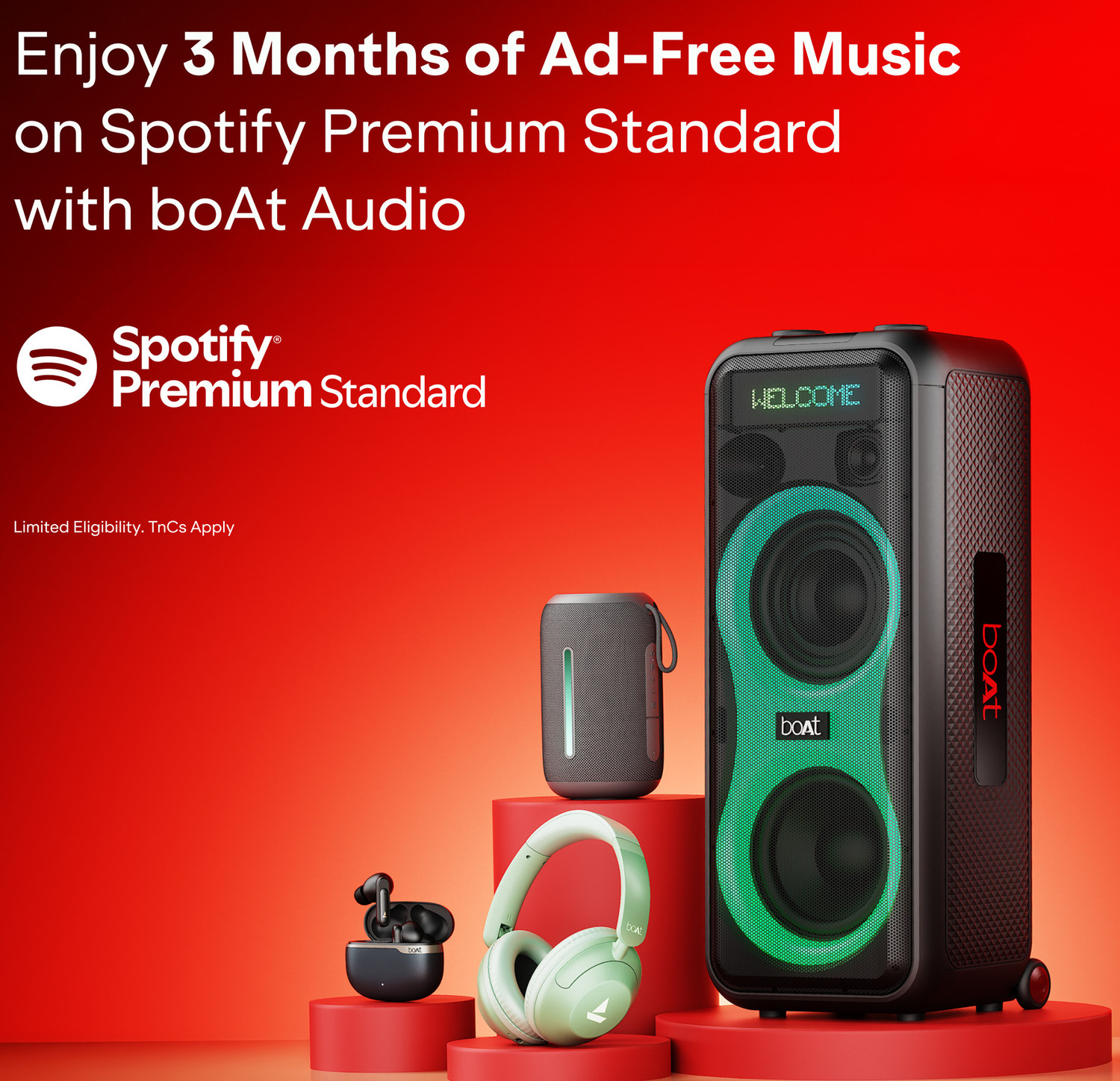 Image of boAt PartyPal 390 Plus,Karaoke Auto-Tuner,UHF Mic,RGB LED,TWS Mode,Guitar Input Port 160 W Bluetooth Tower Speaker