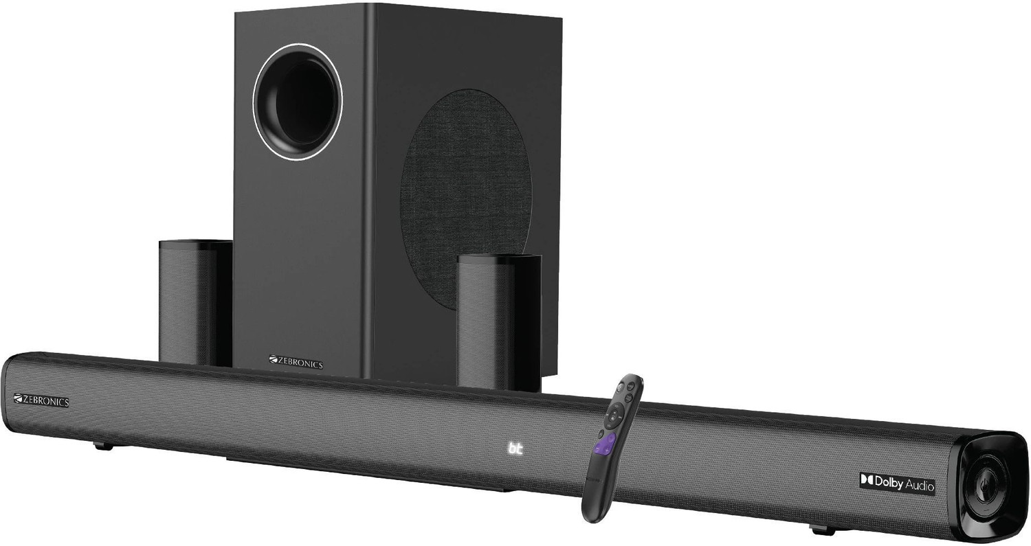 Image of ZEBRONICS Juke Bar 9451 (SBSPK C8) Dolby Audio Wireless Subwoofer & Dual Satellite 600 W Bluetooth Soundbar