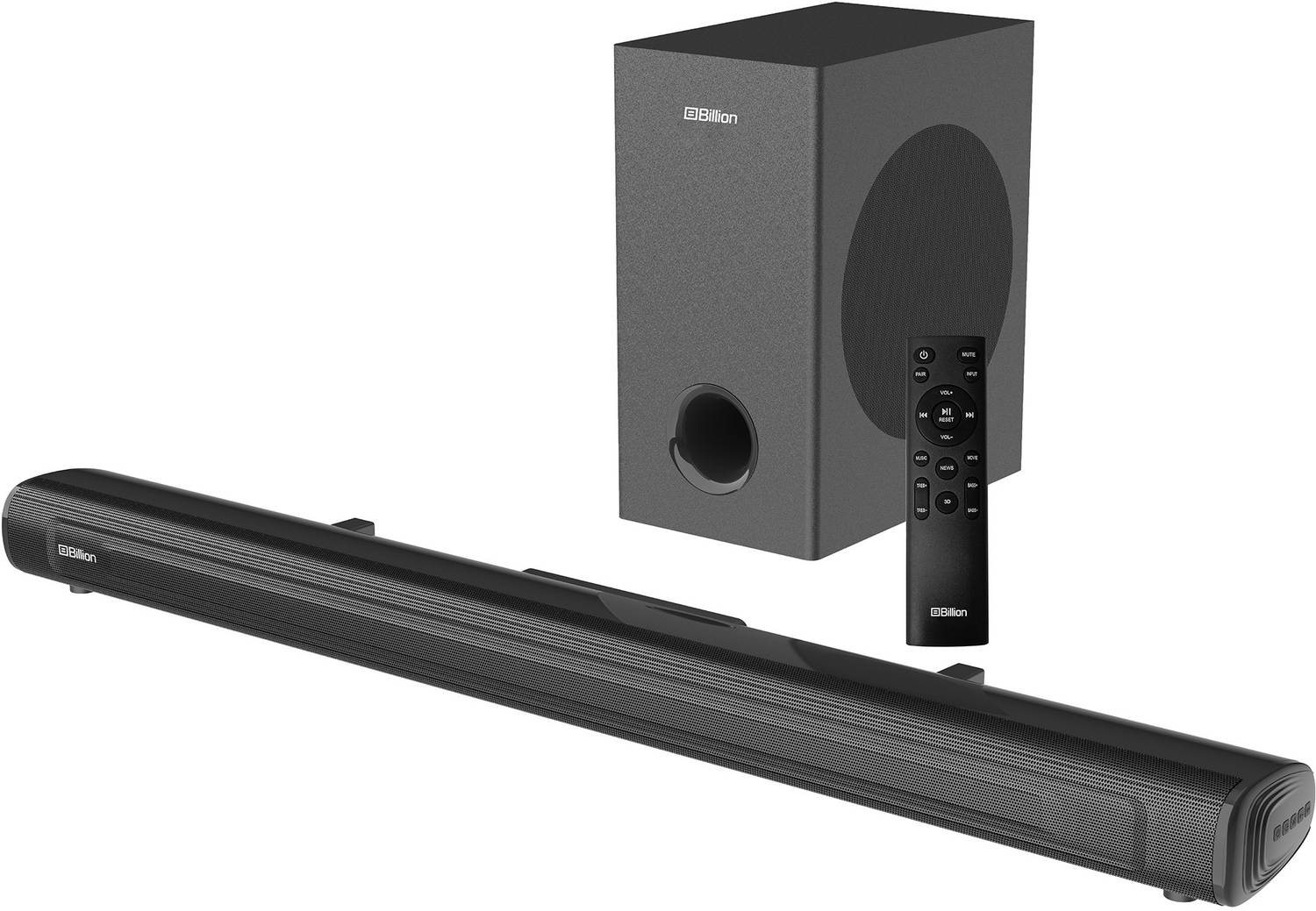 Billion Thunder 240, 240 Watts, 2.1 Channel, Immersive cinematic experience, EQ Modes 240 W Bluetooth Soundbar