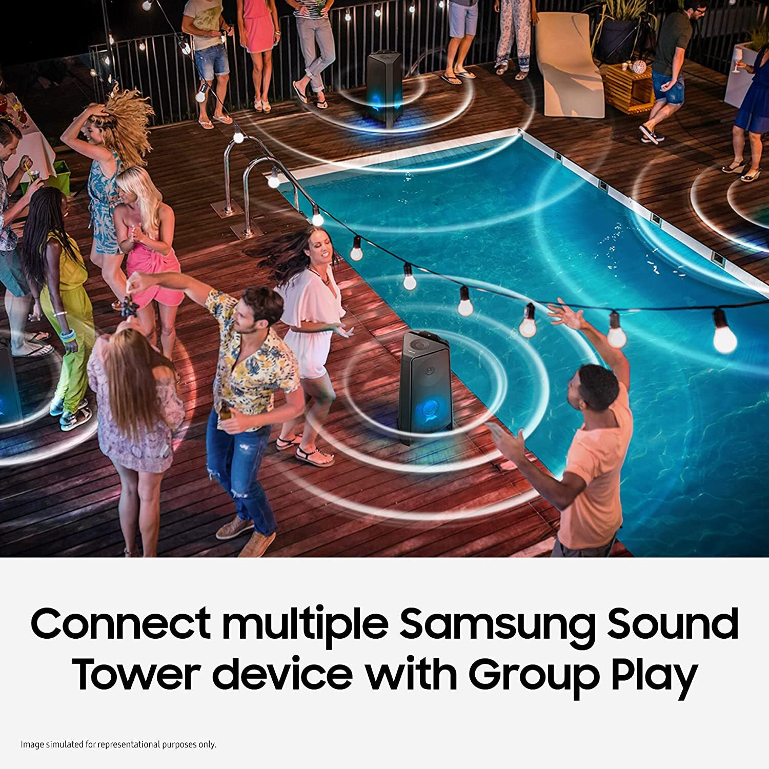 Image of Samsung Sound Tower {MX-T70 /XL} Built-in Subwoofer, Bluetooth, USB, Karaoke Enabled 1500 W Bluetooth Party Speaker