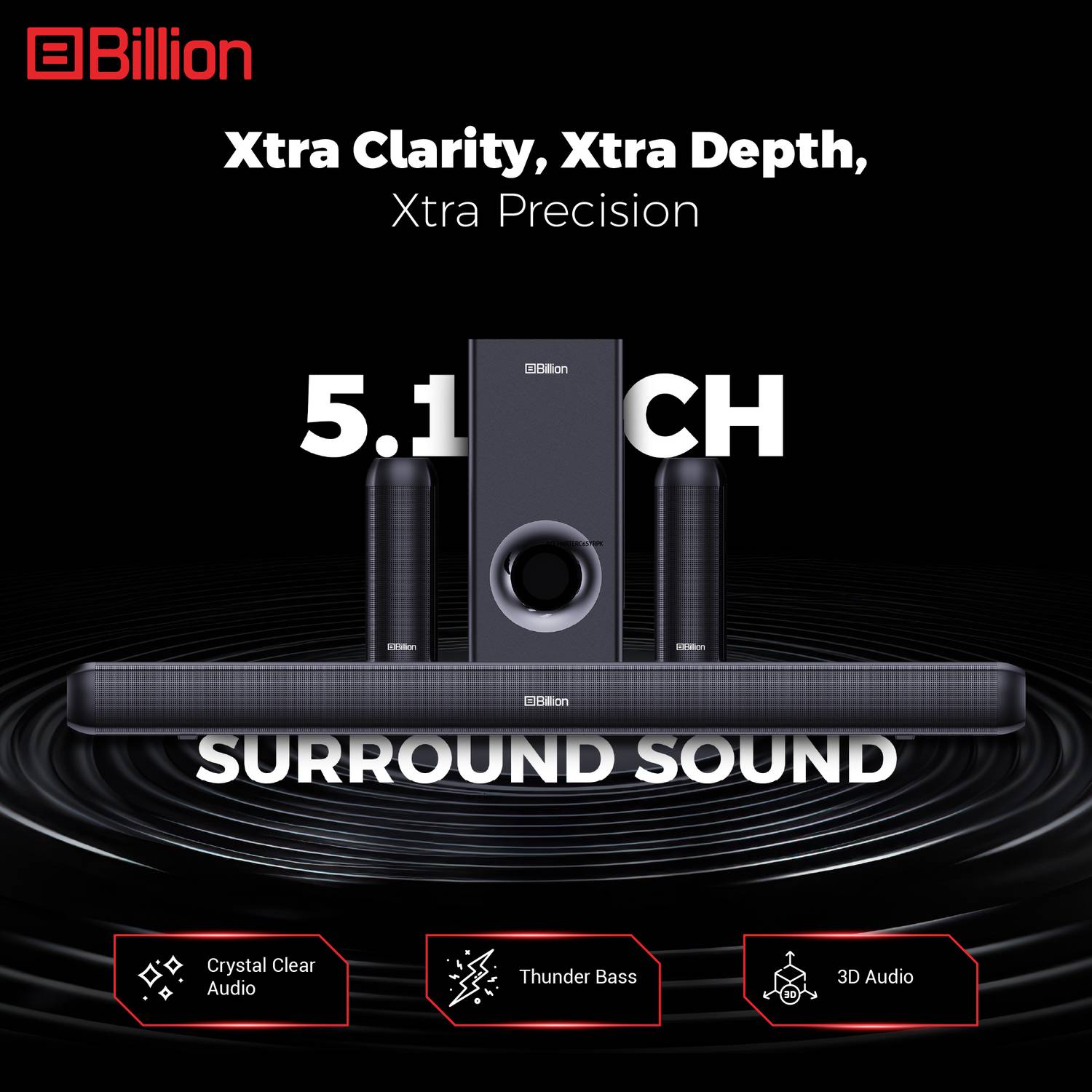 Billion Thunder 500 5.1 Channel Soundbar - Image 3