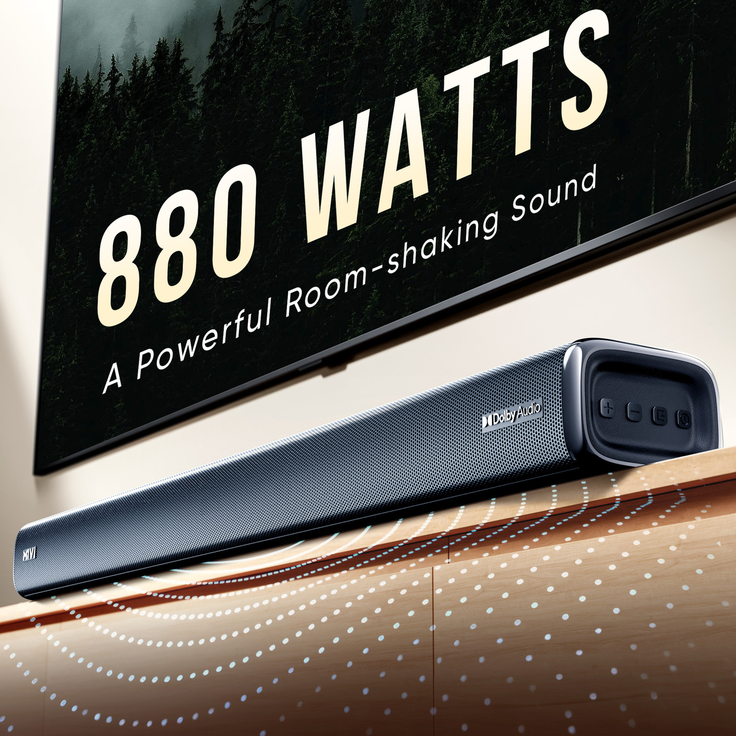 Image of Mivi Fort H880 Soundbar, Dual Subwoofers, Dolby Audio, 880 Watts, 5.2 Channel 880 W Bluetooth Soundbar