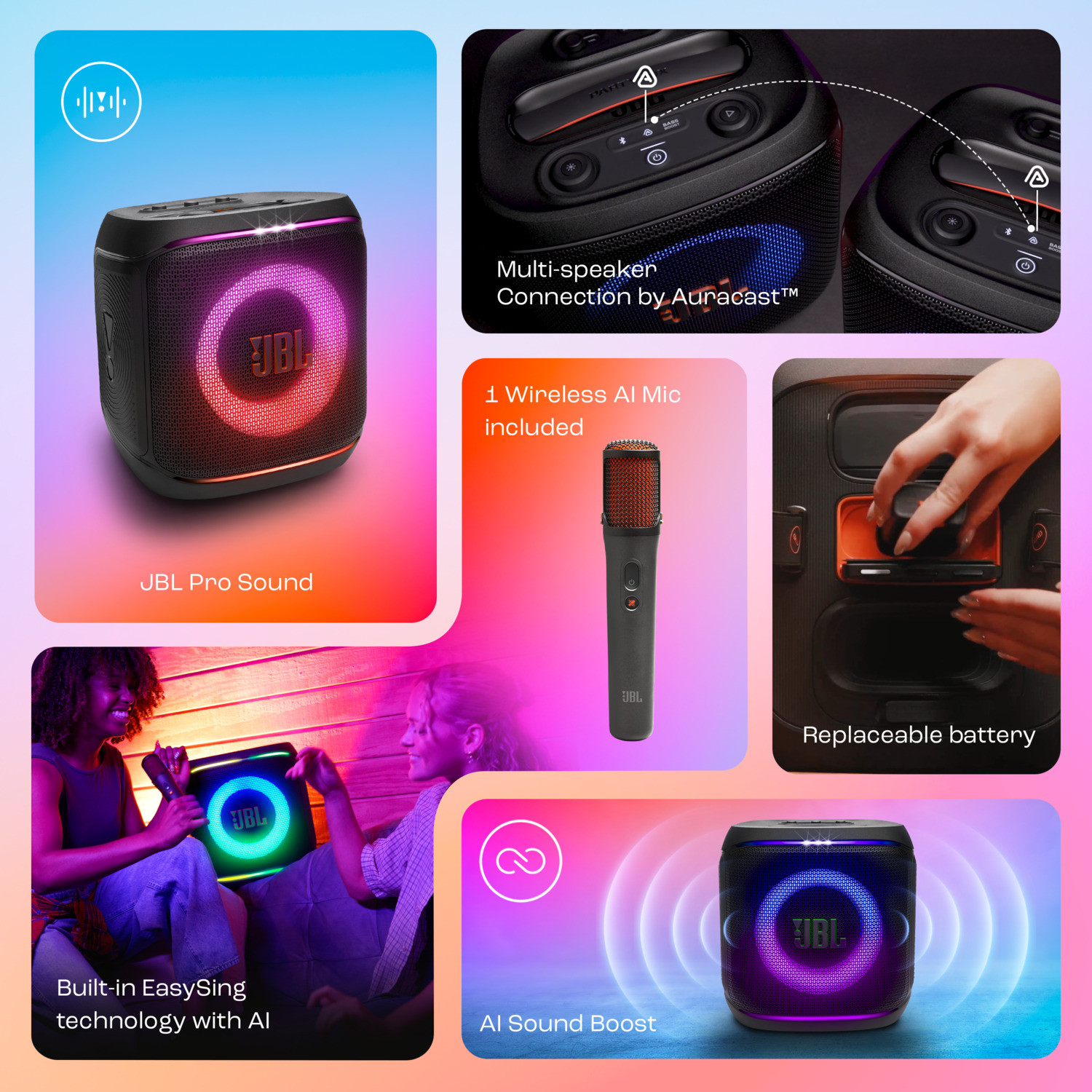 Image of JBL Partybox Encore 2 Plus with Mic,AI Sound Boost,Dynamic Light Show,15Hrs Playtime 100 W Bluetooth Soundbar
