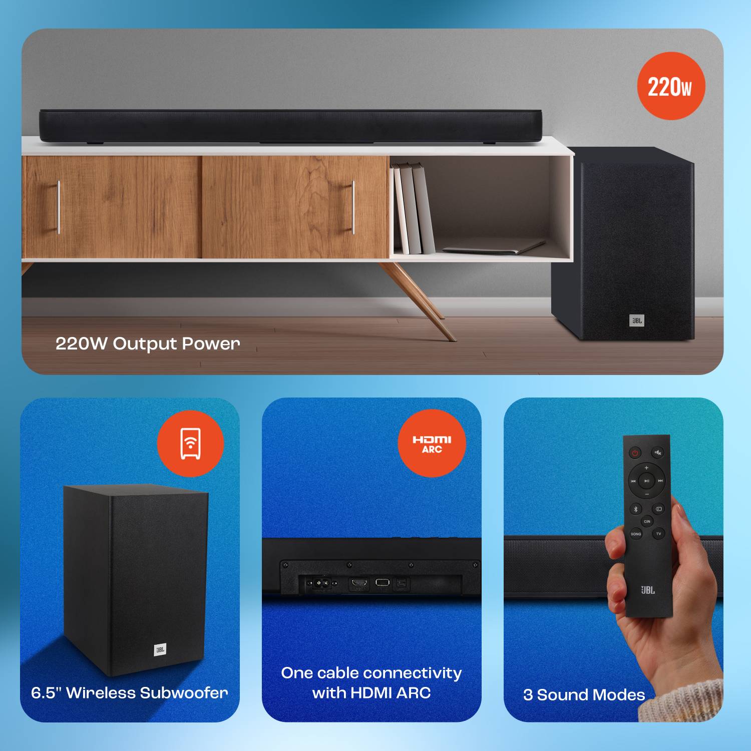 JBL Cinema SB180 Wireless Subwoofer - Image 2