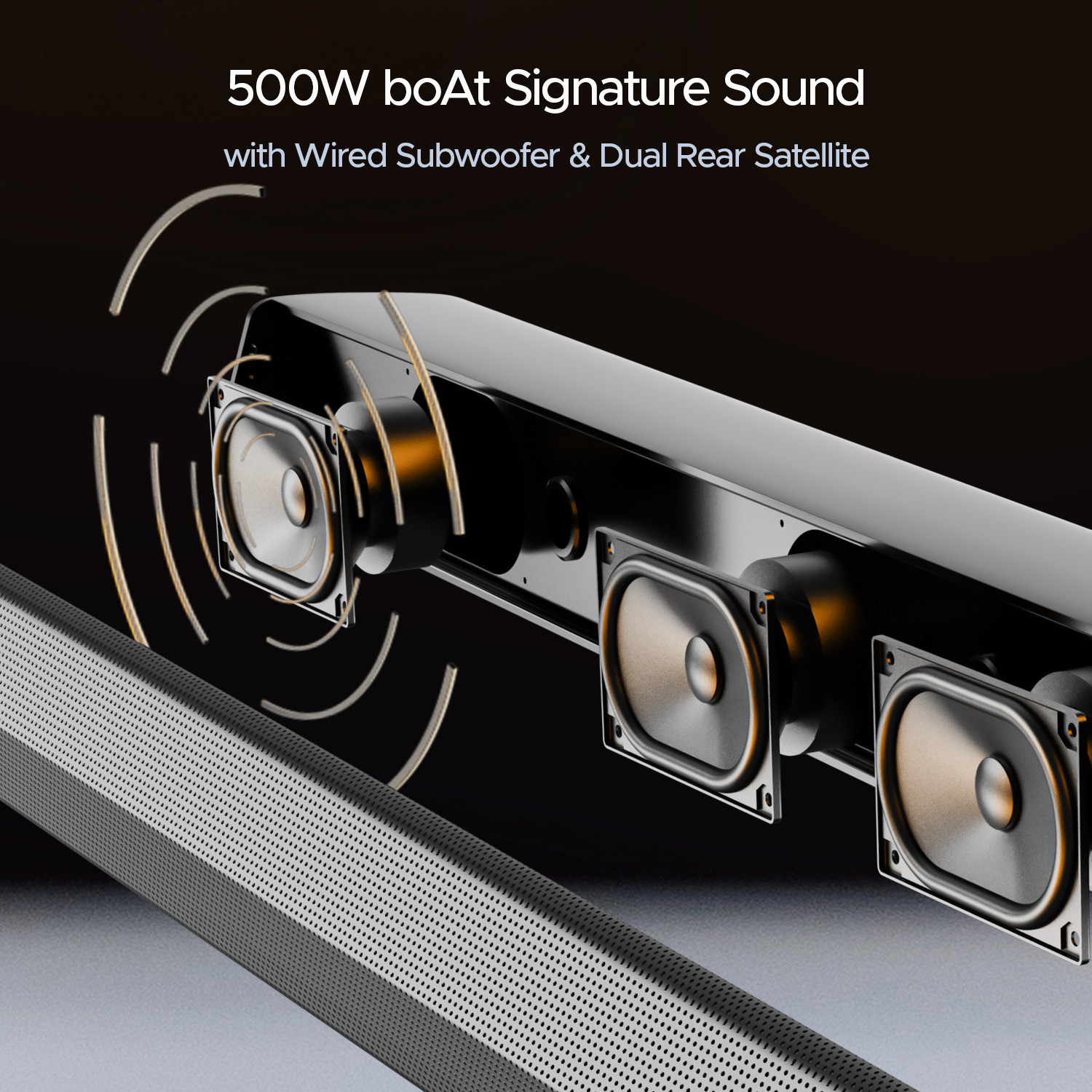 Image of boAt Aavante Bar 3500 with Bass & Treble Controls, EQ Modes & Master Remote Control 500 W Bluetooth Soundbar