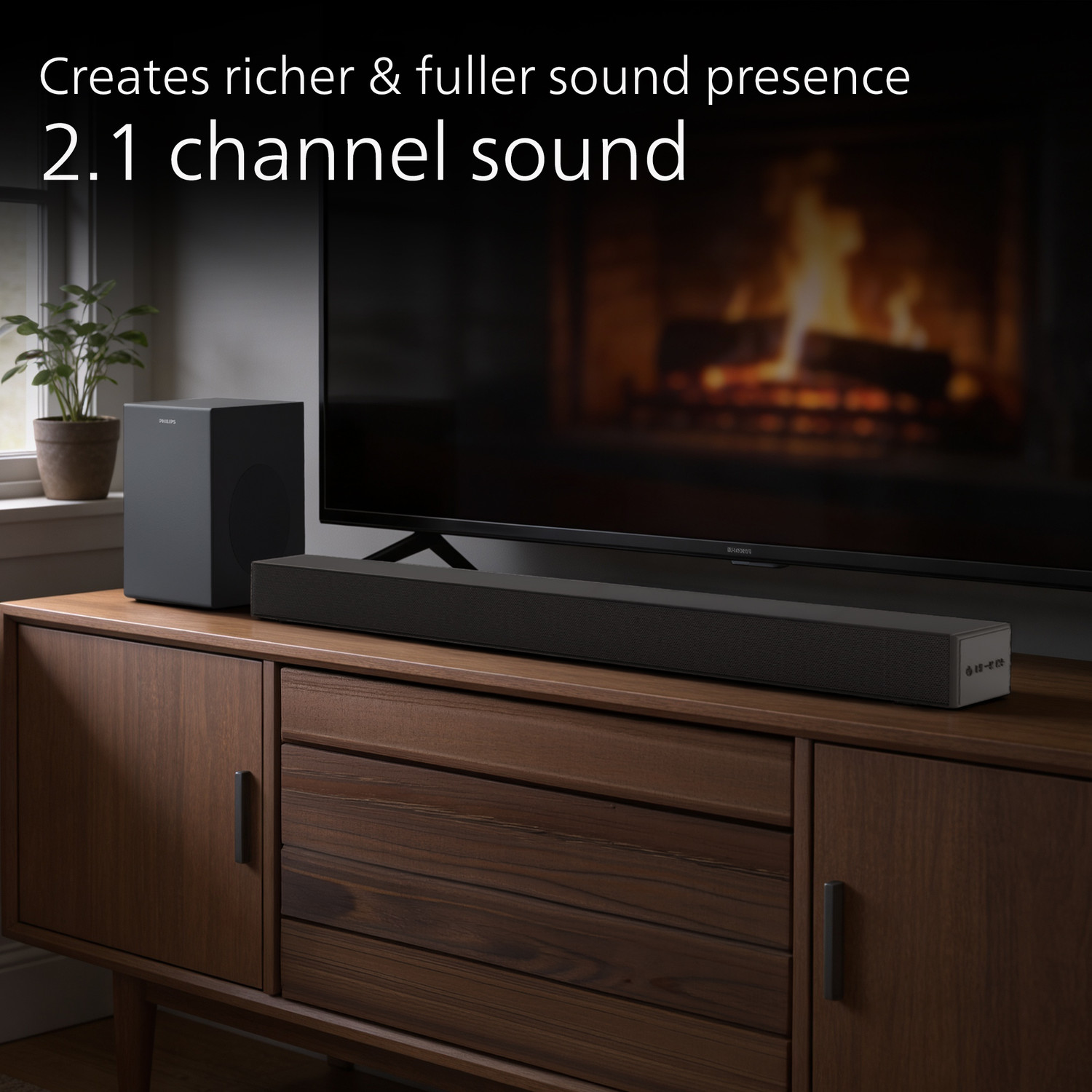 Image of PHILIPS TAB4401 /94 6.5 Inch Subwoofer HDMI ARC, USB & Optical Connectivity 200 W Bluetooth Soundbar