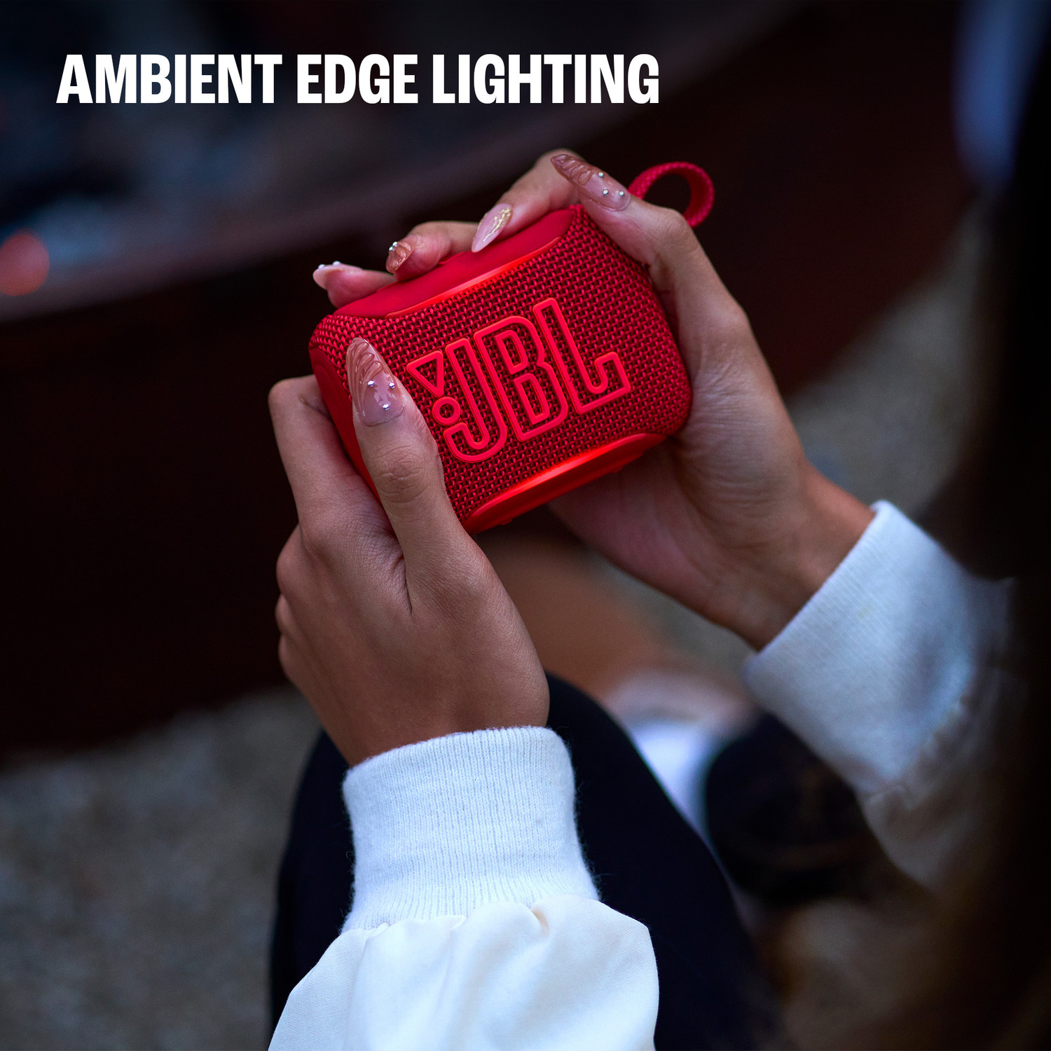 Image of JBL Go 5, ambient edge lighting, 10Hrs of Playtime, Auracast, Water & Dust Proof 4.8 W Bluetooth Speaker
