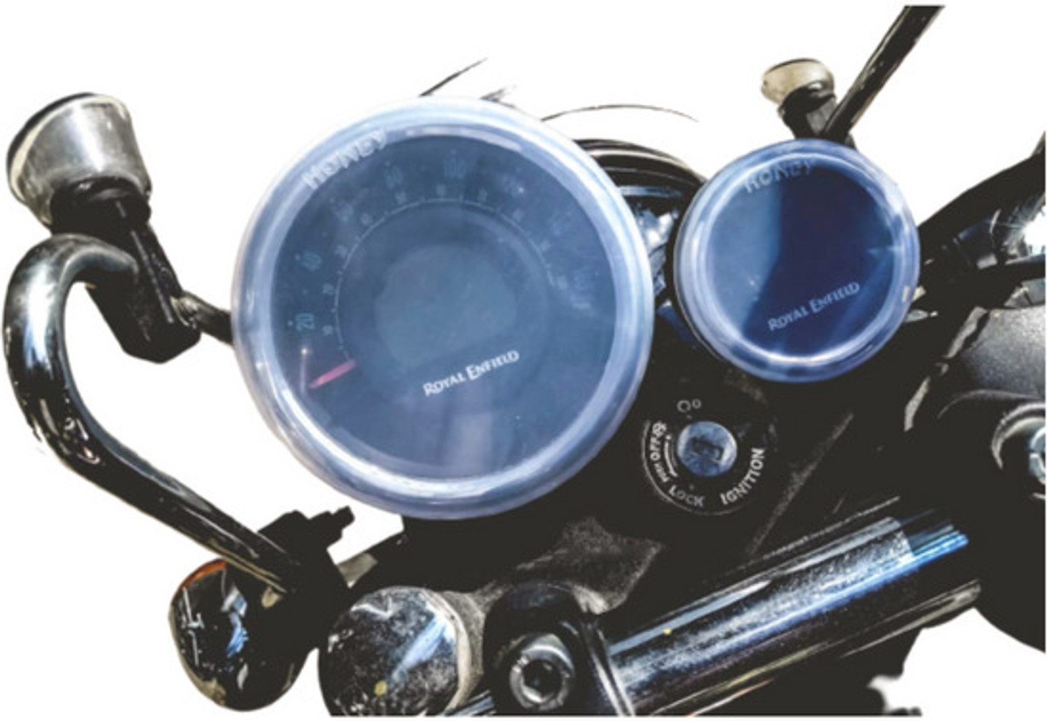Image of RoyalWolf Screen Protector Speedometer Cover for Meteor 350 all models Analog Speedometer