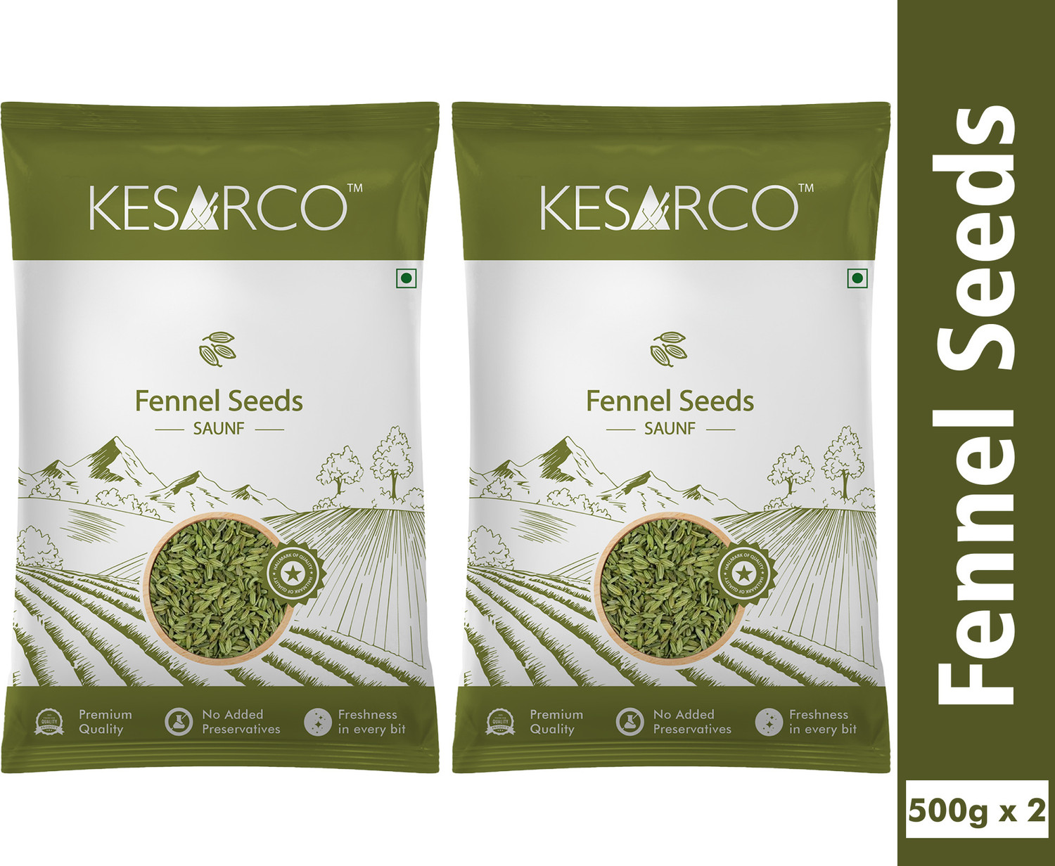 Image of KESARCO Fennel Seeds (Saunf) 1kg | Premium Quality Fresh Fennel | Aromatic Cooking Spice