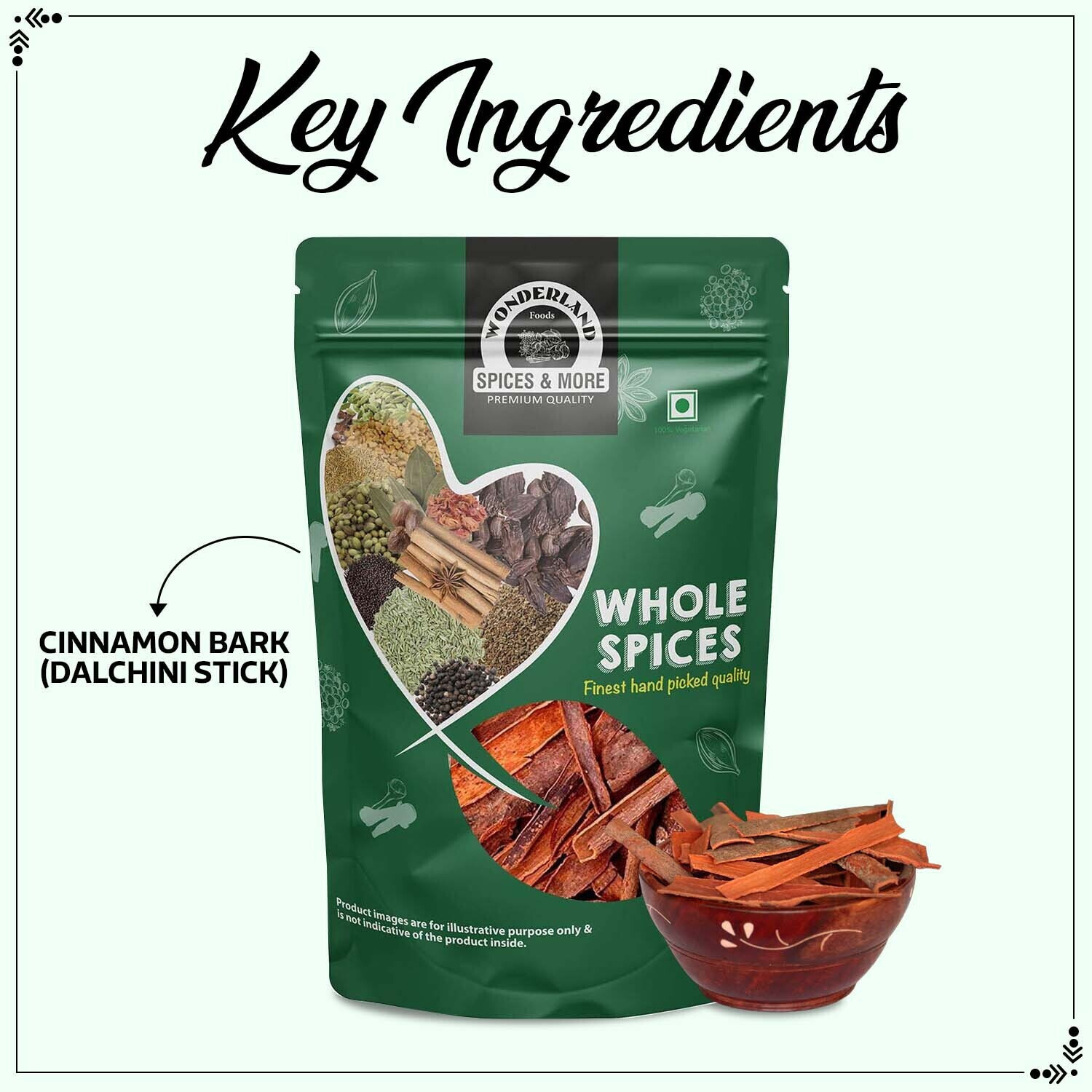 Image of WONDERLAND Foods Premium Quality Whole Cinnamon (Dalchini)