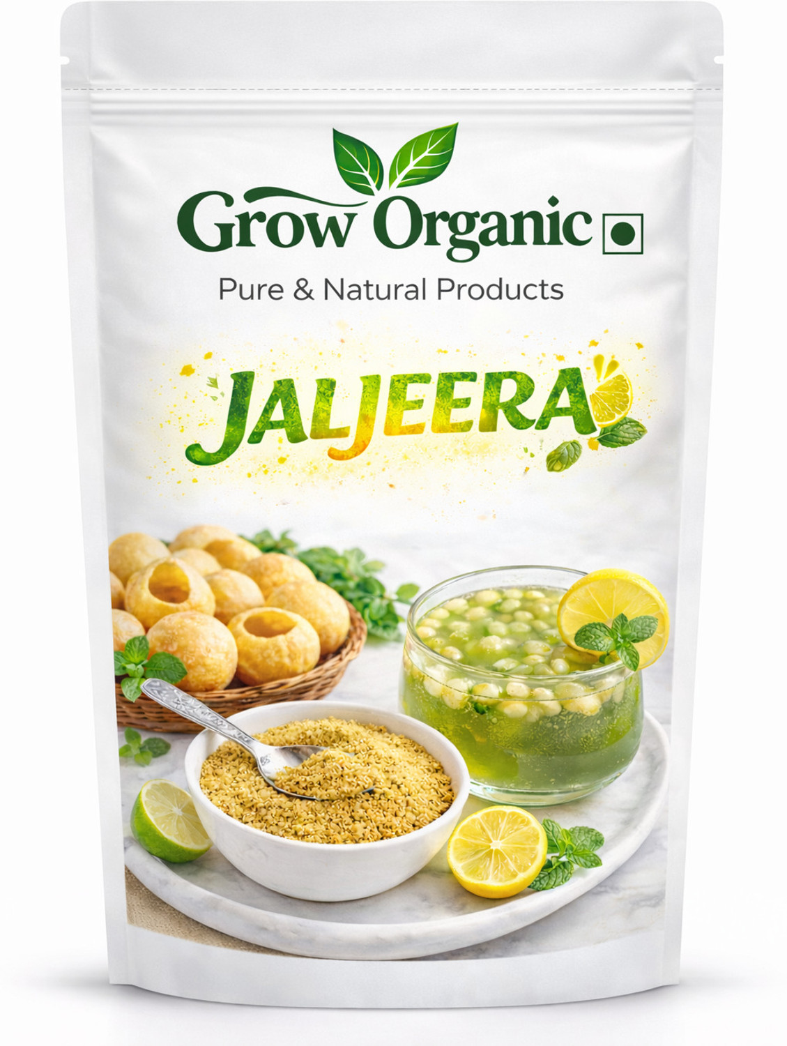 Image of Grow Organic Jaljeera Powder | Refreshing Traditional Drink Mix | Indian Refreshment