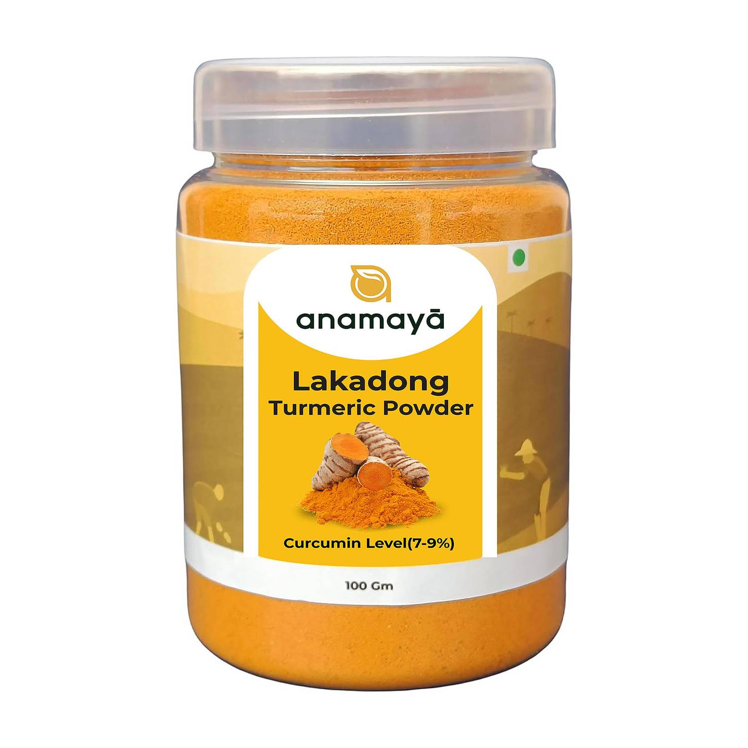 Anamaya Lakadong Turmeric Powder with high curcumin content (7%-9%) Unprocessed Haldi