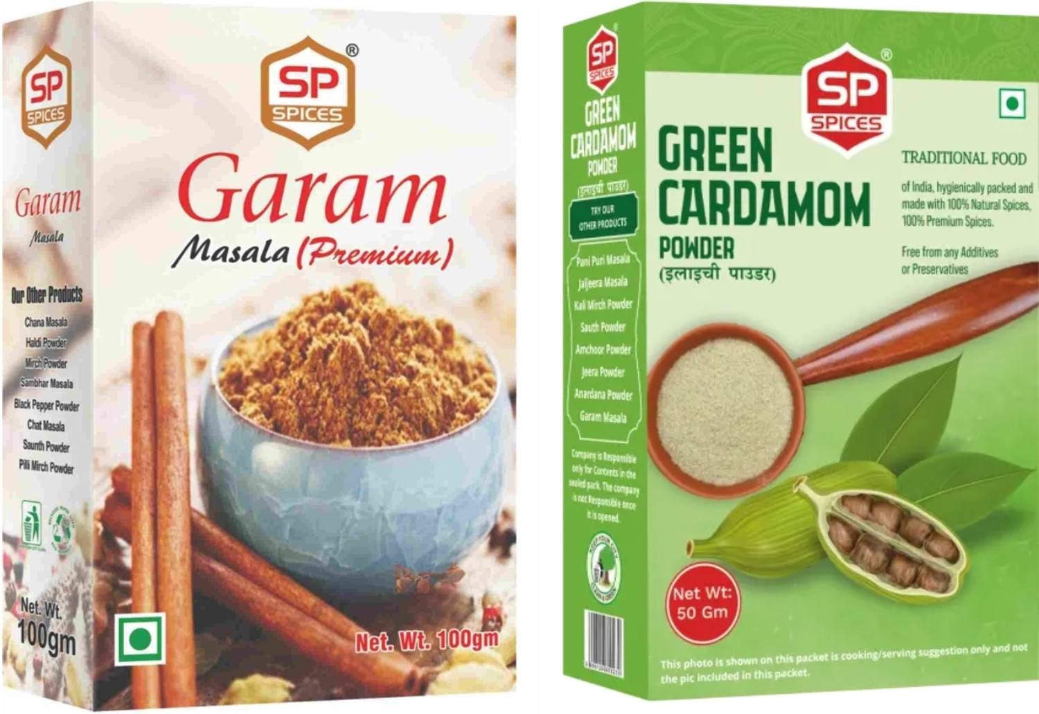 Image of SP Combo Elaichi Powder 50gm * Garam Masala 100gm