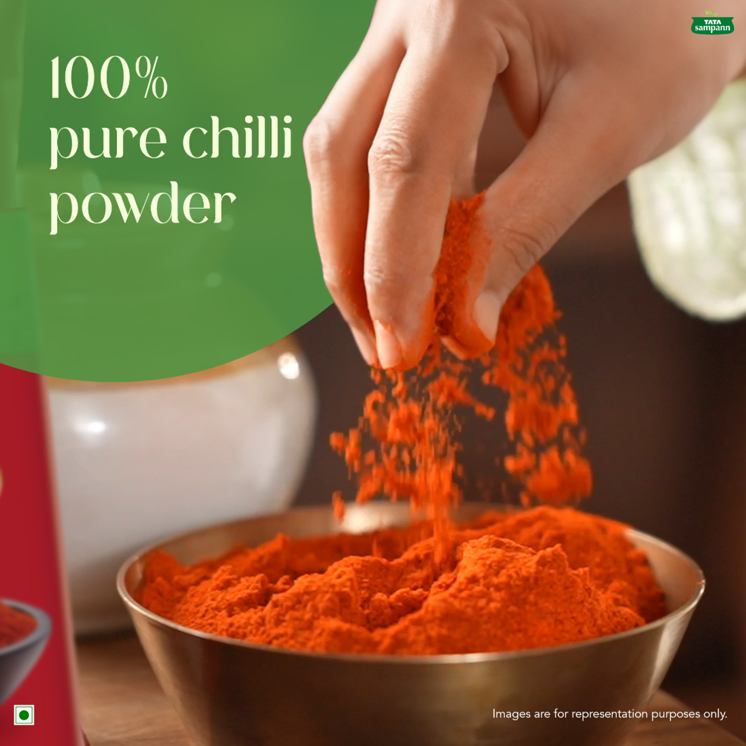 Image of Tata Sampann Kashmiri Red Chilli Powder with Natural Oils, Natural Red Colour