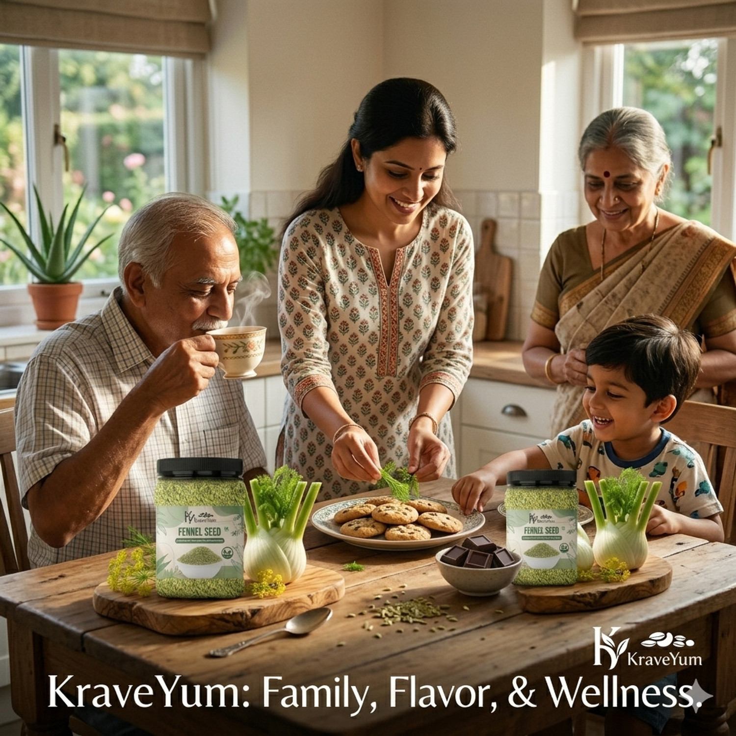 Image of KraveYum Fennel Seeds (Saunf /Variyali) | Sweet, Aromatic & Digestive | Multi-Purpose
