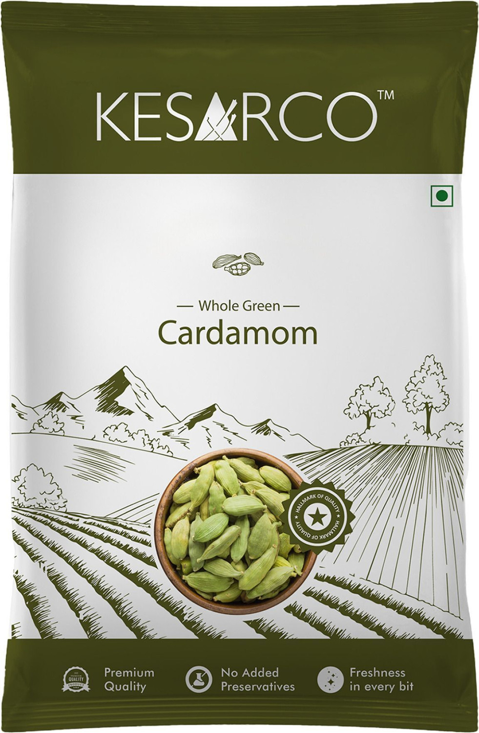 Image of KESARCO Whole Green Cardamom, Elaichi, Kerala Origin