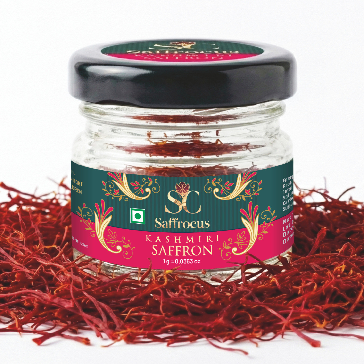 Image of SAFFROCUS Kashmiri Saffron Pure Kesar | Premium Kesar for Cooking, Pooja & Skincare