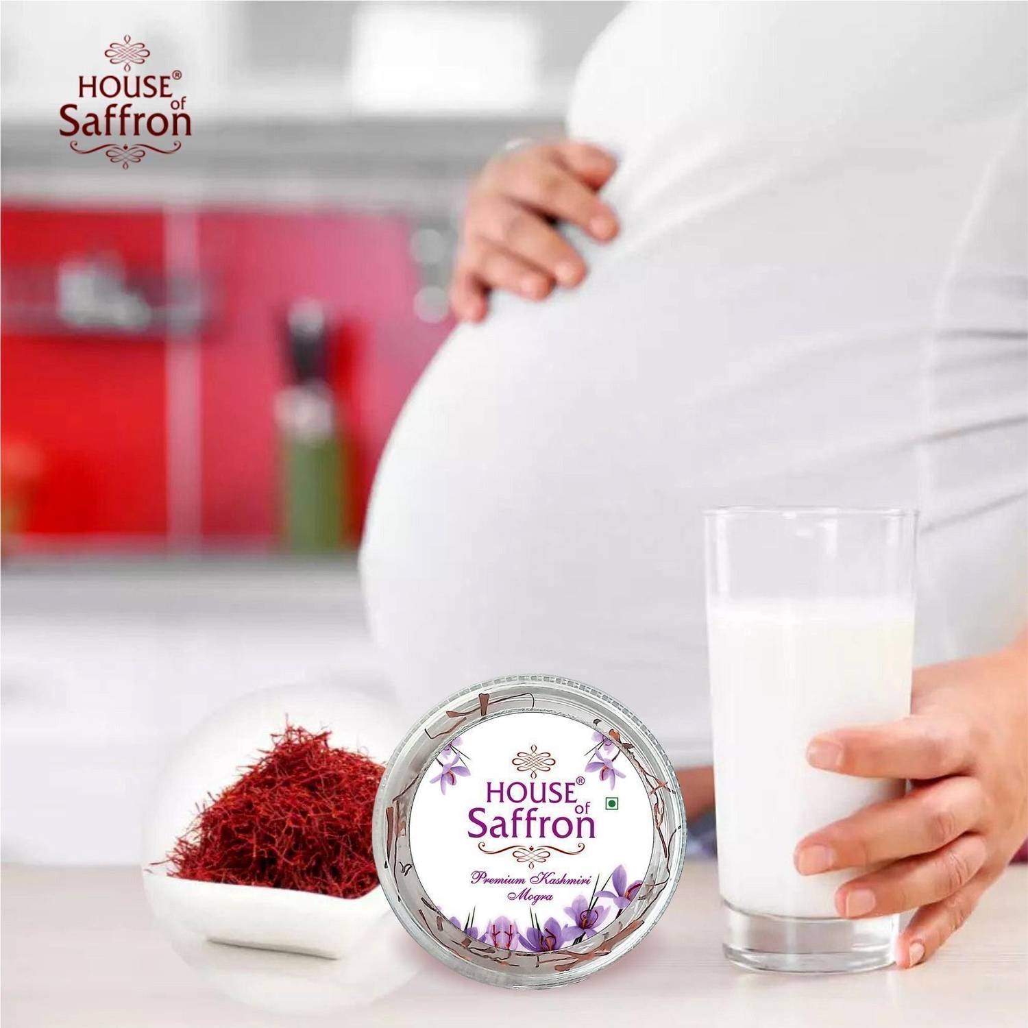 Houseofsaffron 2 gram 100% Pure Kashmir Saffron for Pregnant Women, Cooking, Beauty, Original Long Thread Mogra Saffron Certified Grade A1+++ Premium Natural Kesar