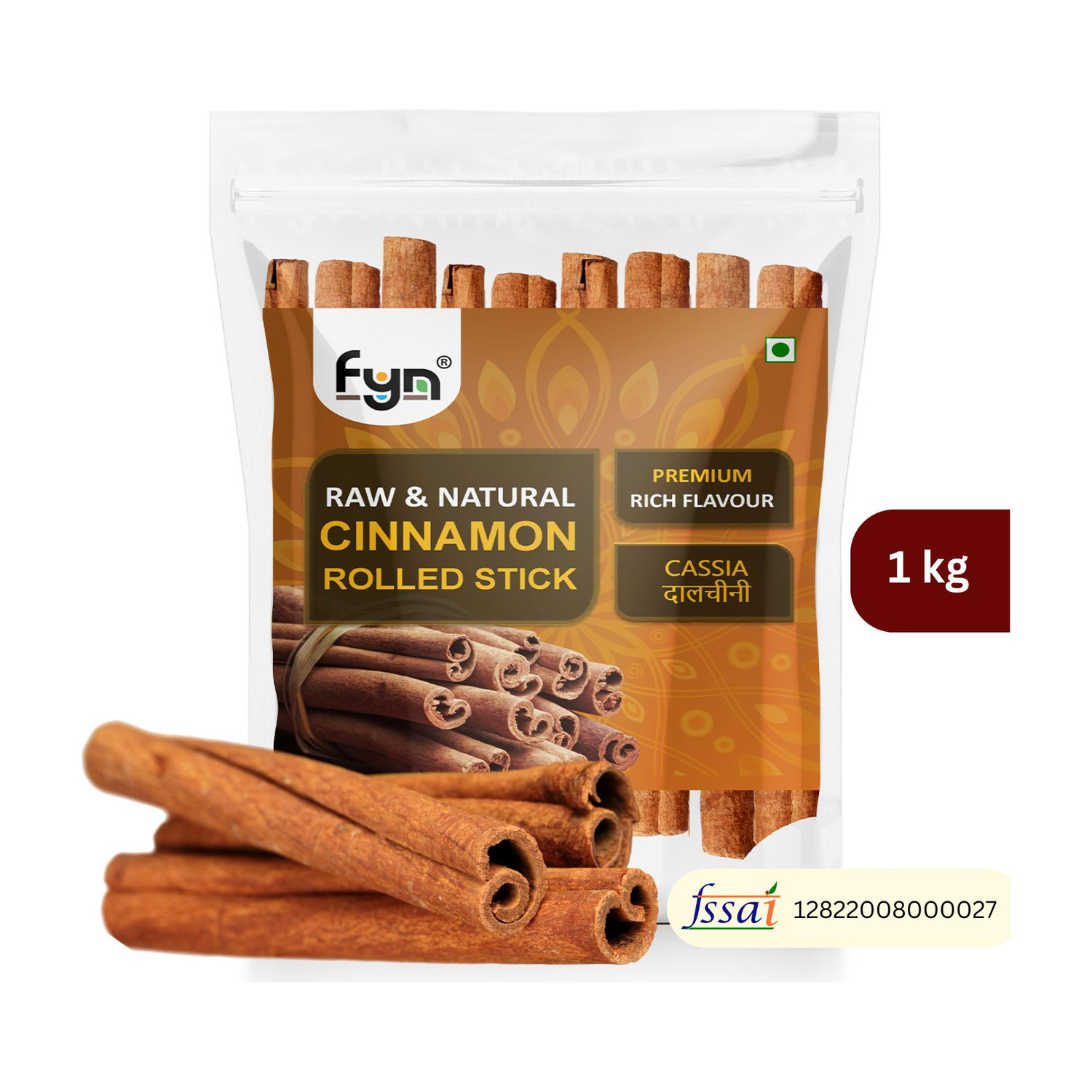 Image of FYN Cassia Cinnamon / Dalchini Sticks (1 kg) - Strong Flavour & Aroma