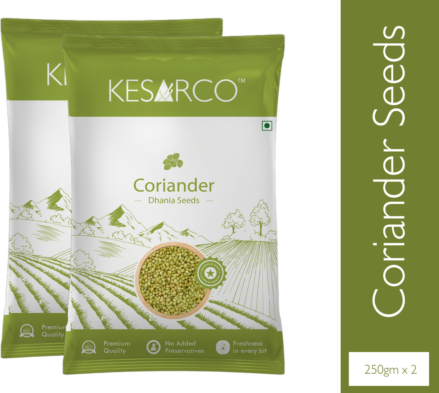 Image of KESARCO Whole Coriander Seeds | Pure, Aromatic & Sun-Dried | Sabut Dhaniya
