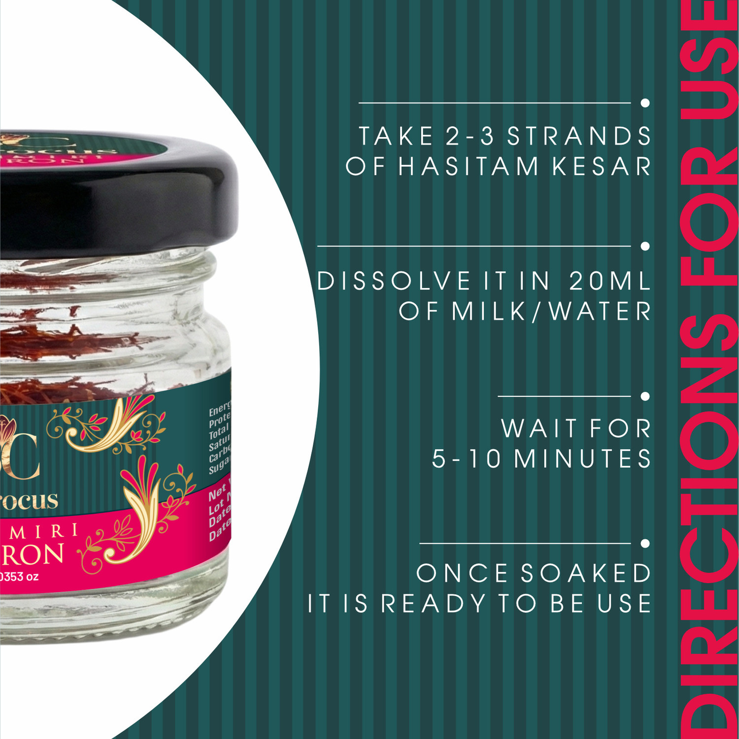 Image of SAFFROCUS Kashmiri Saffron Pure Kesar | Premium Kesar for Cooking, Pooja & Skincare