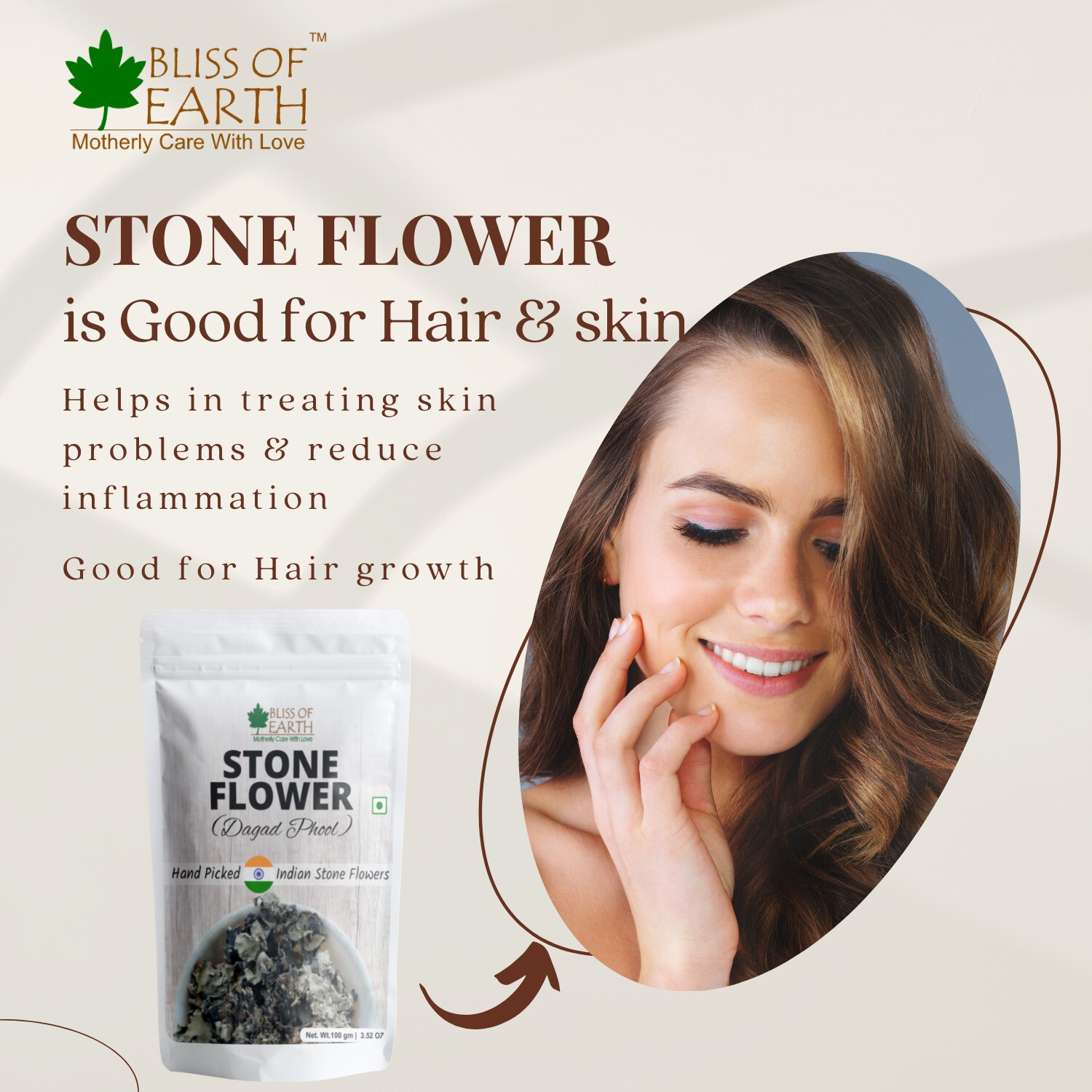 Image of Bliss of Earth Indian 200gm Stone Flower, Dagad Phool, Kalpasi, Patthar Ke Phool Aromatic Spice