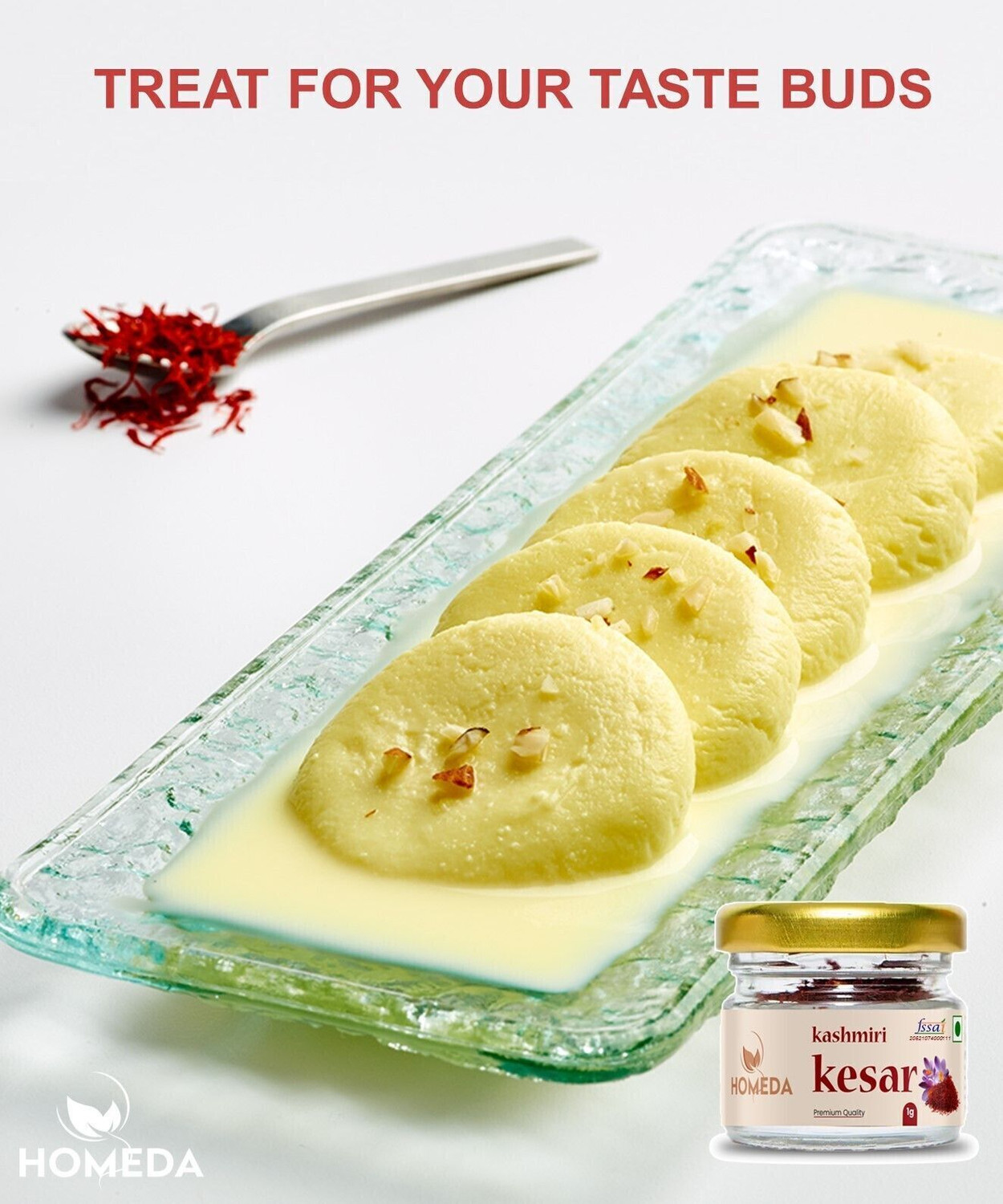 Image of Homeda Kesar Saffron Original 1g, Pure Kashmiri Kumkuma Puvvu, Kungumapoo, Grade A