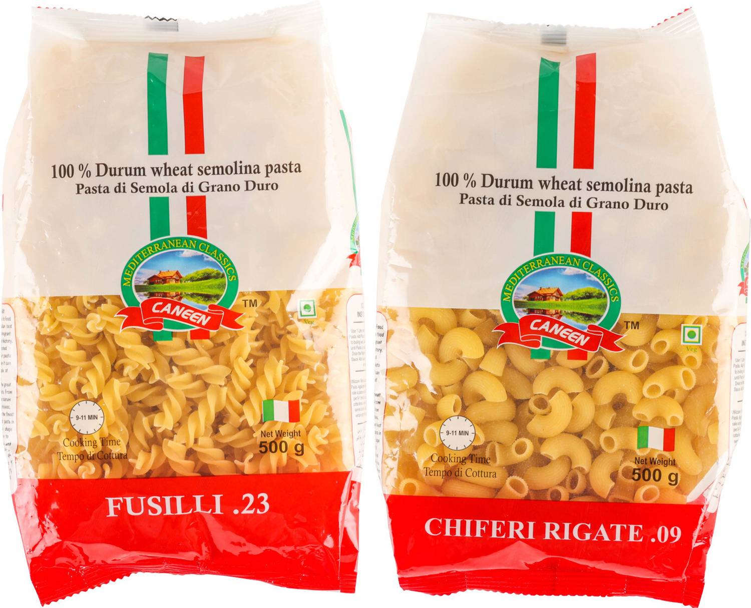 caneen Fusilli Pasta+Chiferi Pasta Fusilli Pasta