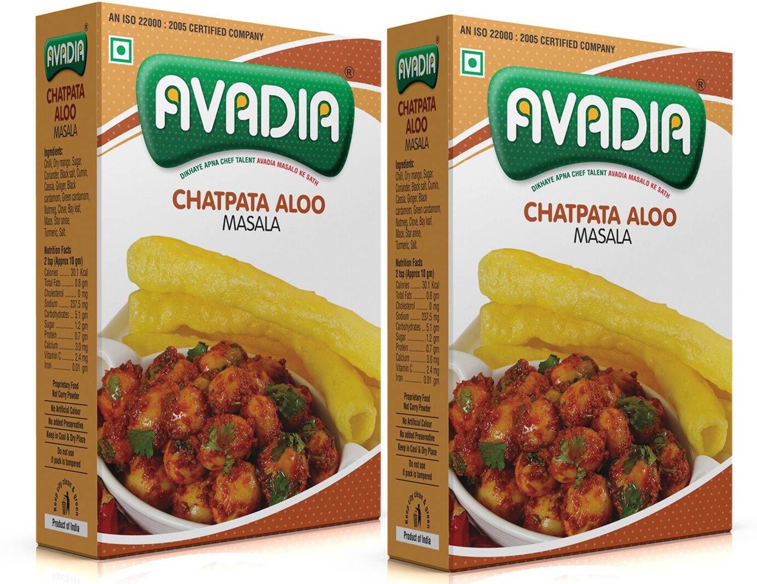 AVADIA CHATPATA ALOO MASALA | SPICE BLEND MIX |100 g x2 | PACK OF 2 |